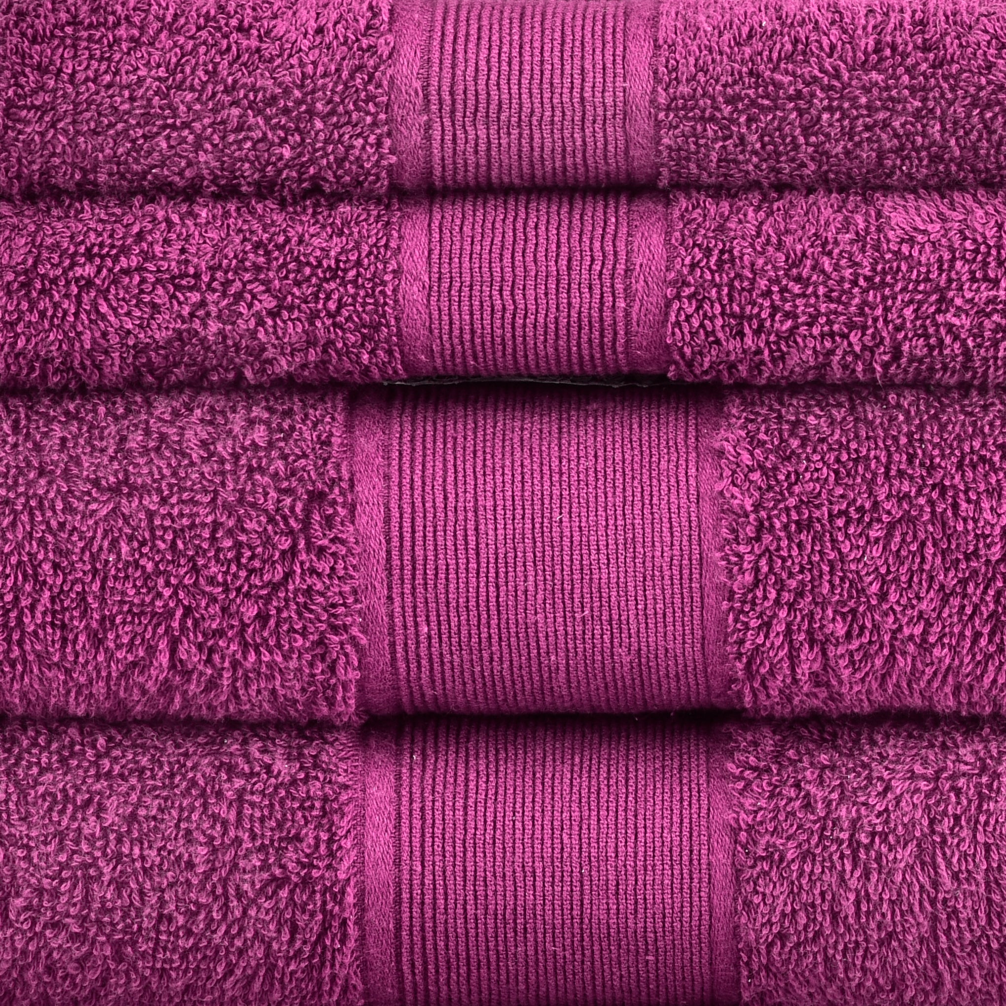 Amelia 500GSM 100% Cotton Towel Set -Single Ply carded 6 Pieces -Dark Purple Amelia