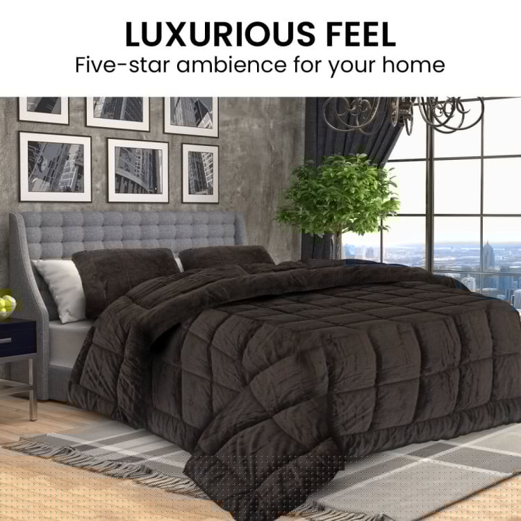 LAURA HILL 600GSM FAUX MINK QUILT COMFORTER DOONA Laura Hill