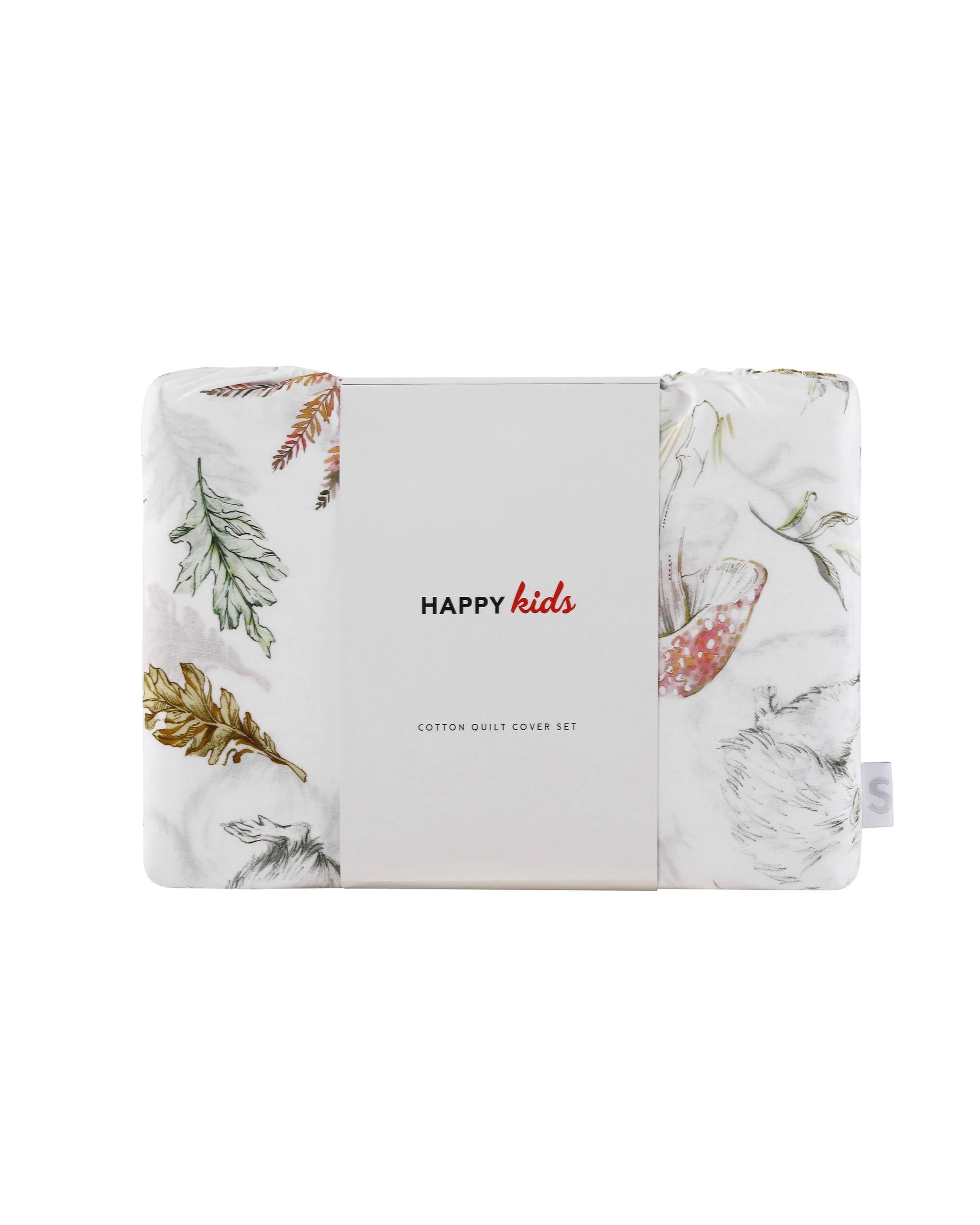 Happy Kids Story Time White Cotton Digital Printed Quilt Cover Set Happy Kids Bedding