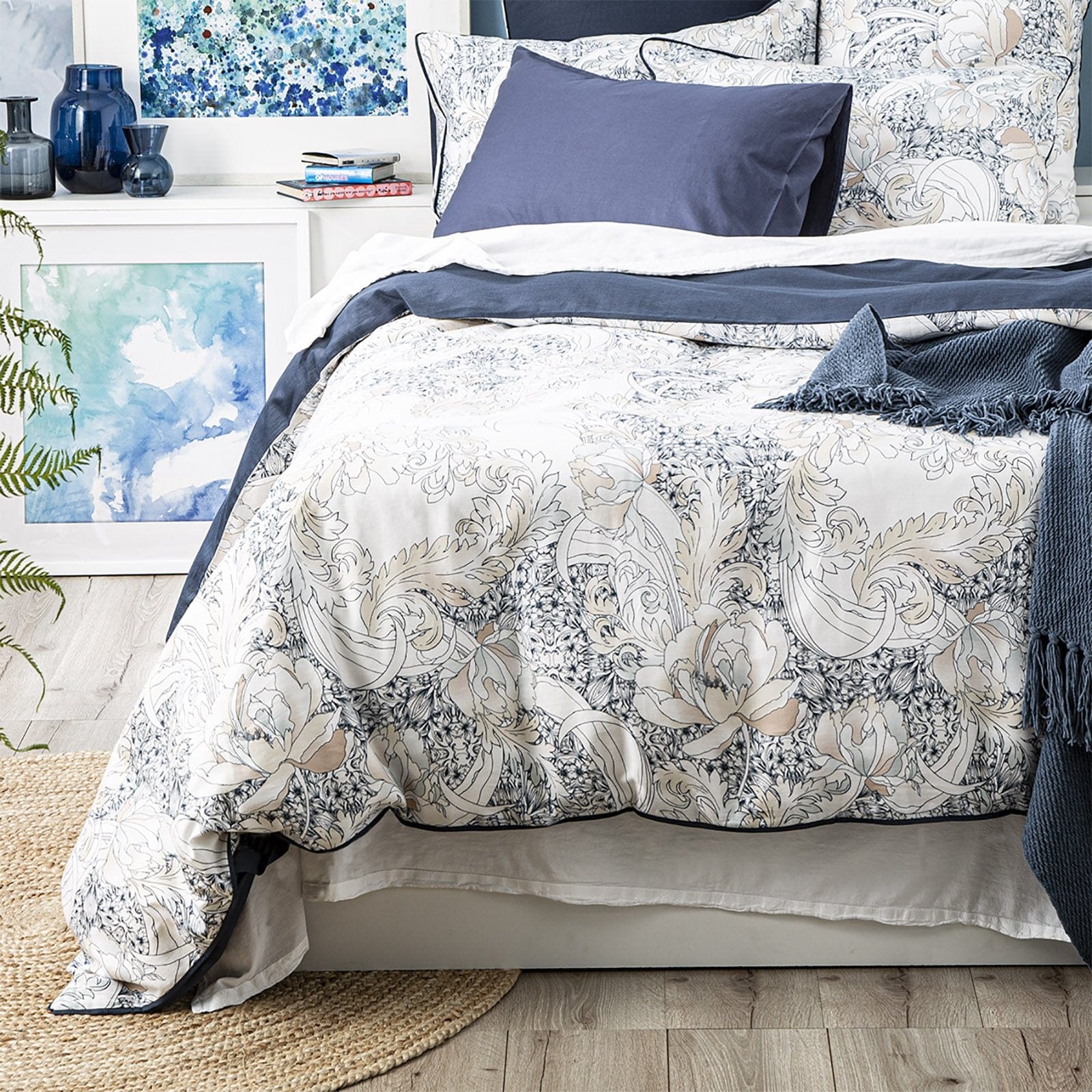 Renee Taylor Quilt Cover 300 TC Cotton Printed Quilt Cover Set - Abbotson