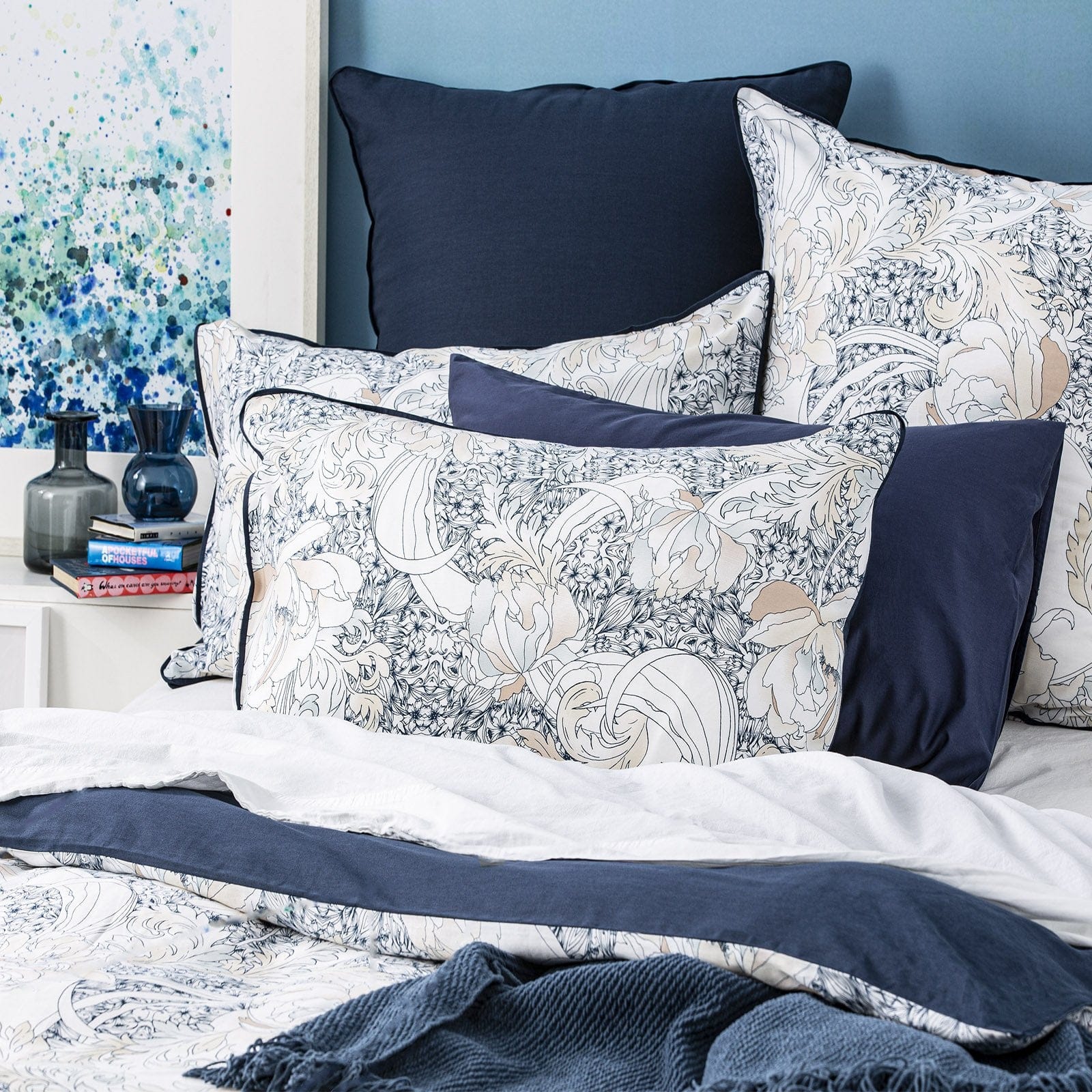 Renee Taylor Quilt Cover 300 TC Cotton Printed Quilt Cover Set - Abbotson