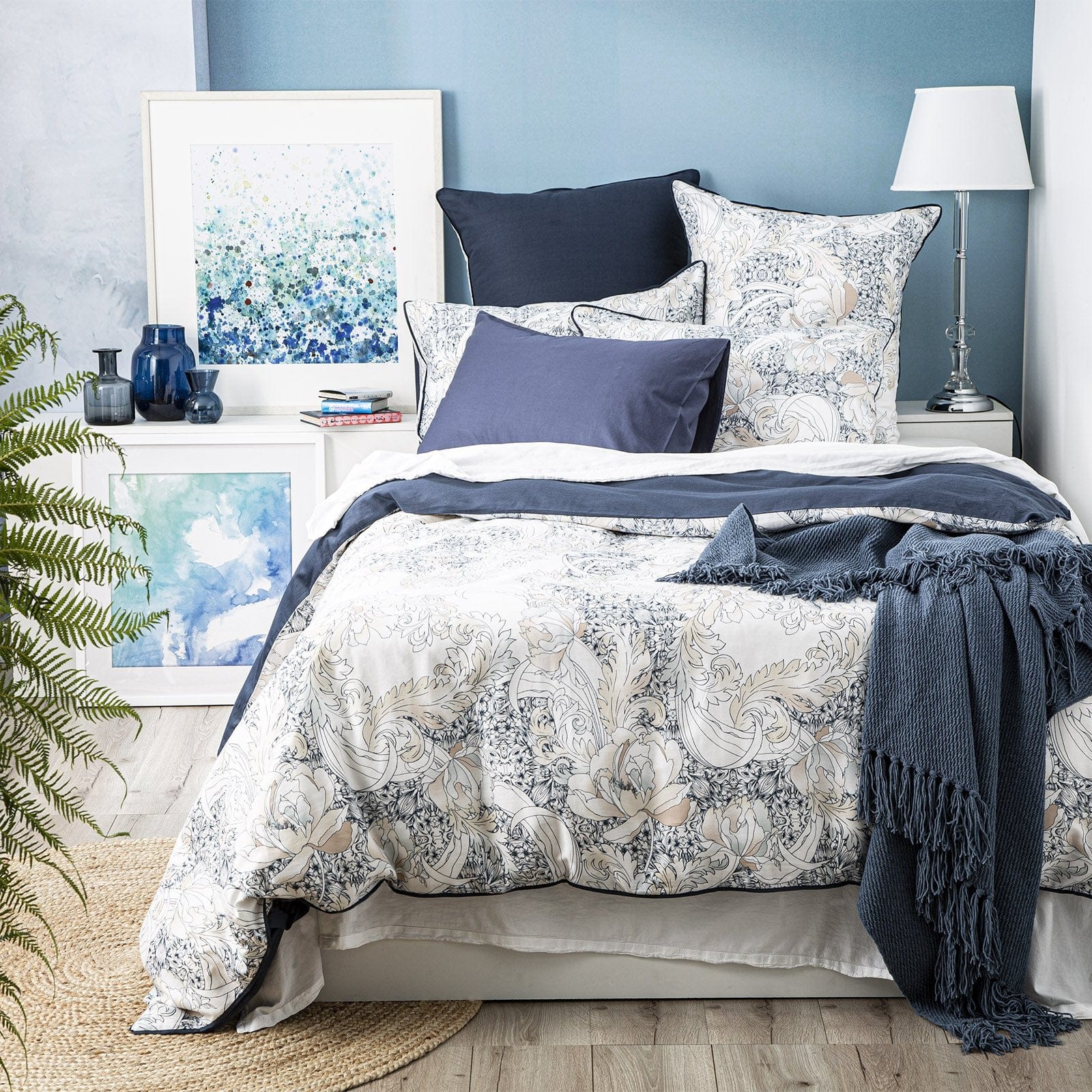 Renee Taylor Quilt Cover 300 TC Cotton Printed Quilt Cover Set - Abbotson
