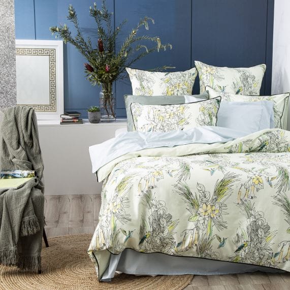 Renee Taylor Quilt Cover 300 TC Cotton Printed Quilt Cover Set - Botanica