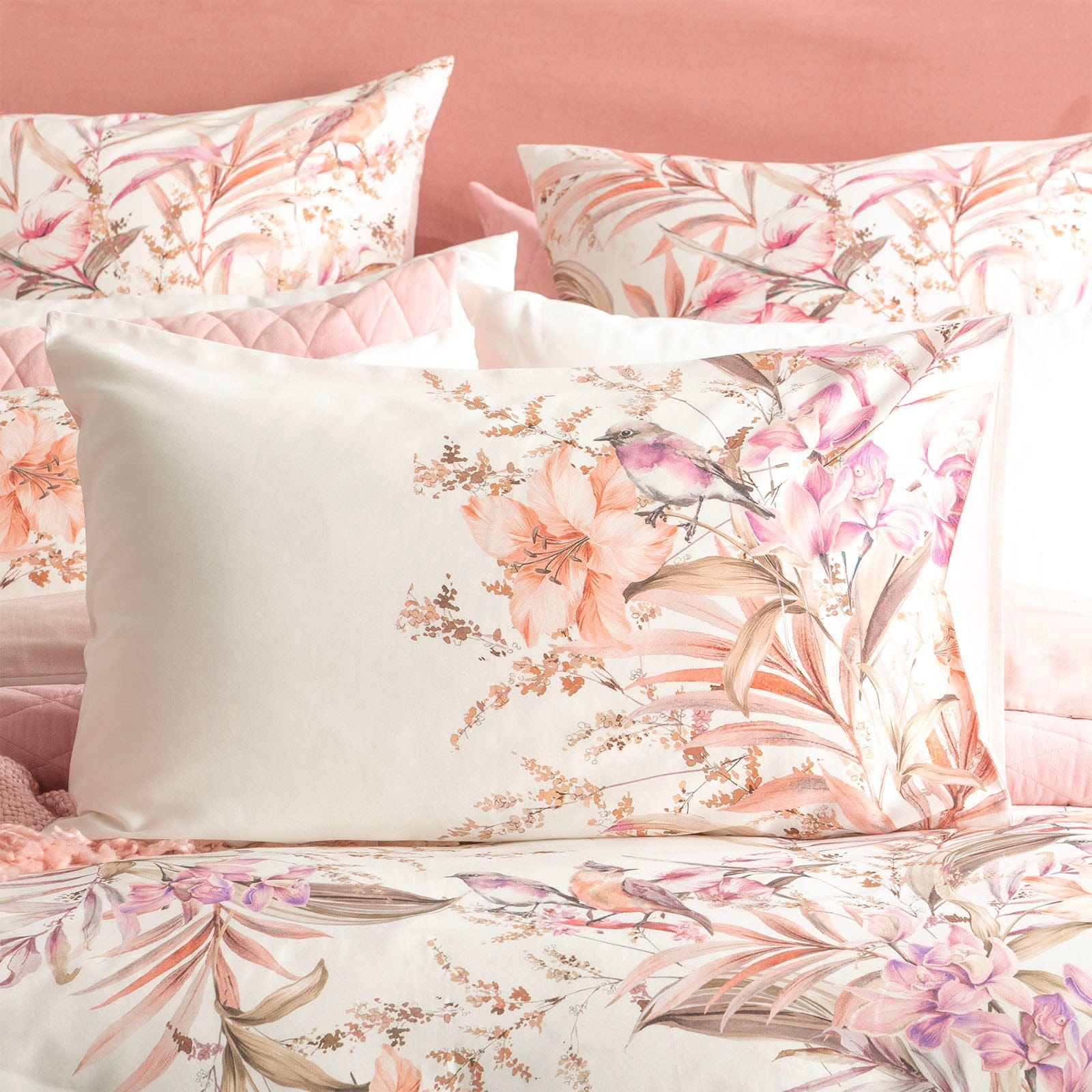 Renee Taylor Quilt Cover 300 TC Cotton Reversible Quilt cover Set - Grevillea Chiffon