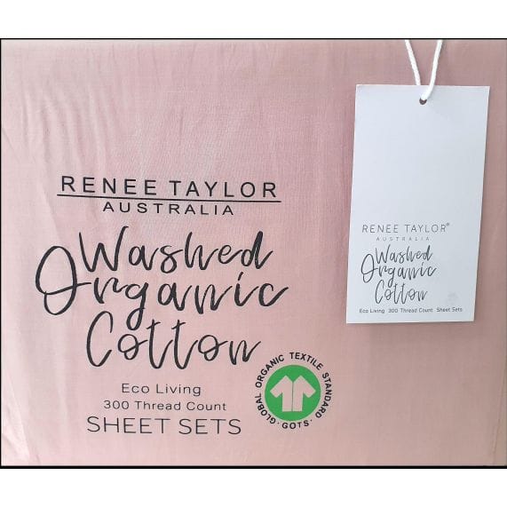 Renee Taylor Bed Sheets 300 Thread Count 100 % Organic Cotton Sheet Sets - Sepia Rose