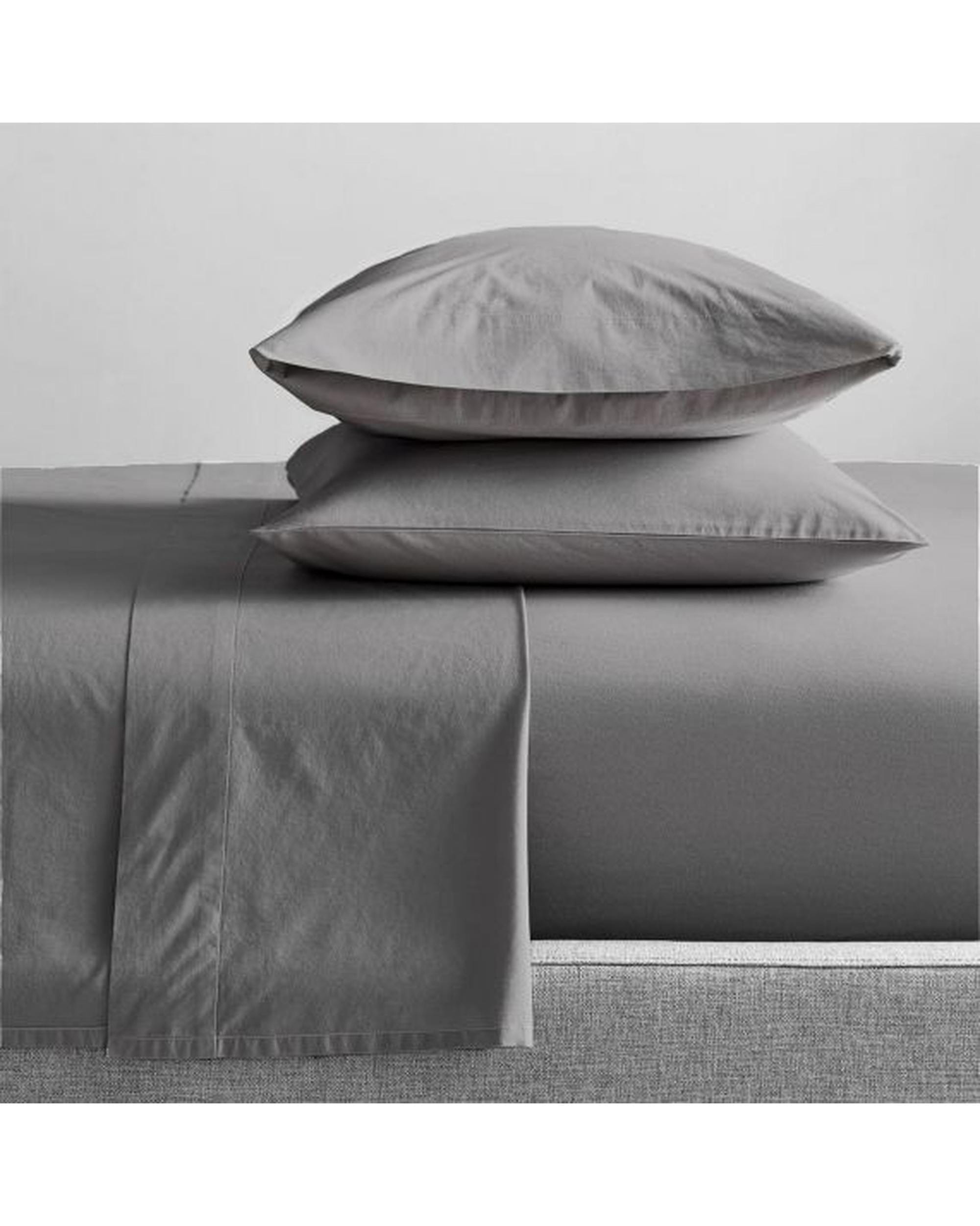 Renee Taylor Bed Sheets 300 Thread Count 100 % Organic Cotton Sheet Sets - Steel Grey