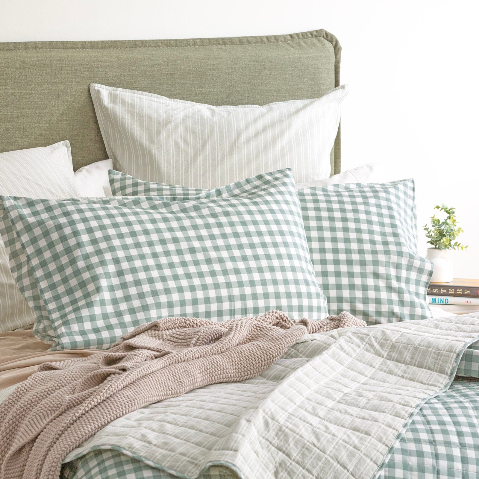 Renee Taylor Coverlet Alison Yarn Dyed Cotton Reversible Quilted Coverlet Set - Forest