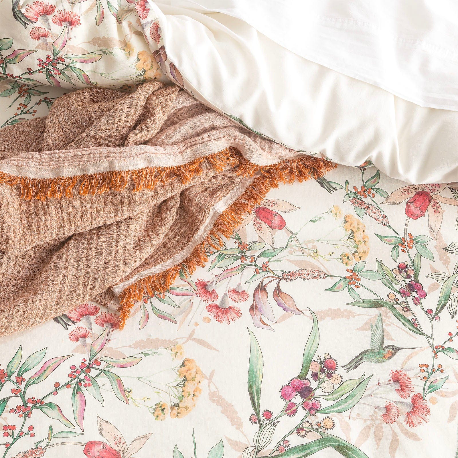 Renee Taylor Quilt Cover Cavallo French Linen Printed Quilt cover set - Banksia