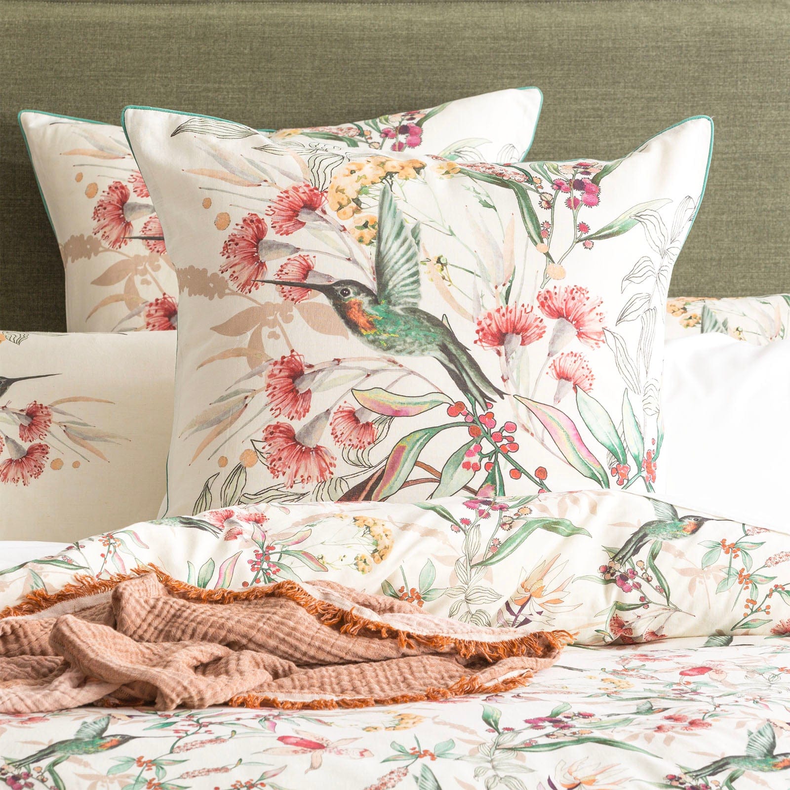 Renee Taylor Quilt Cover Cavallo French Linen Printed Quilt cover set - Banksia