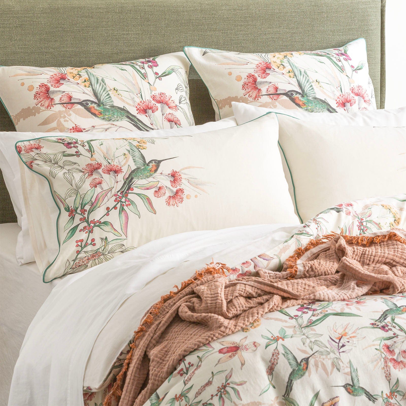 Renee Taylor Quilt Cover Cavallo French Linen Printed Quilt cover set - Banksia