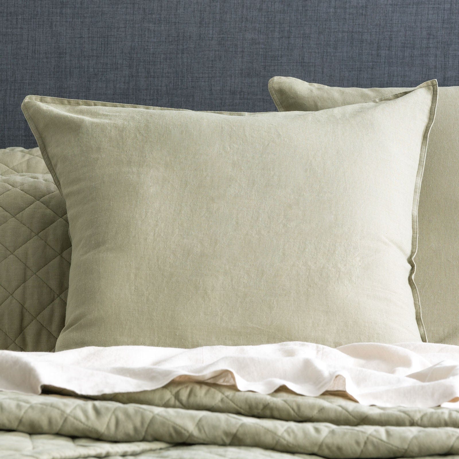 Renee Taylor Quilt Cover Cavallo Stone Washed 100% French Linen Quilt cover set - Jade