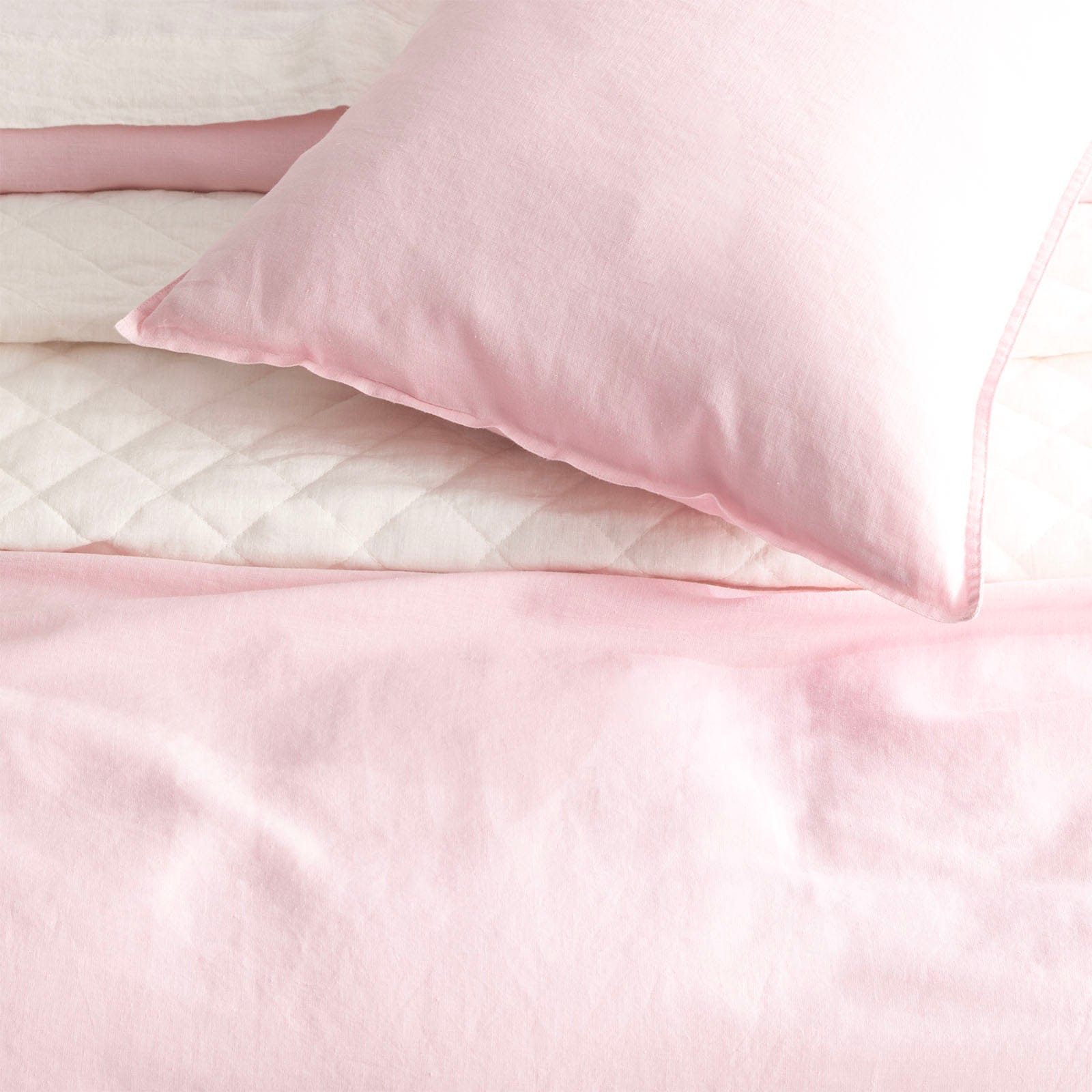 Renee Taylor Quilt Cover Cavallo Stone Washed 100% French Linen Quilt cover set - Rose