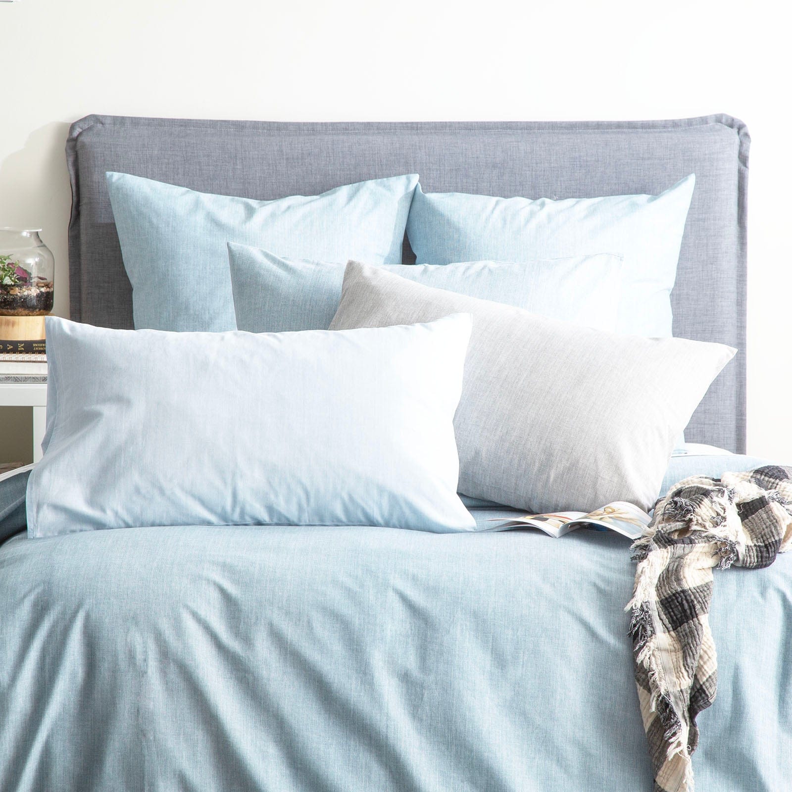 Renee Taylor Quilt Cover Chambray Washed Cotton Quilt cover Set - Castlerock