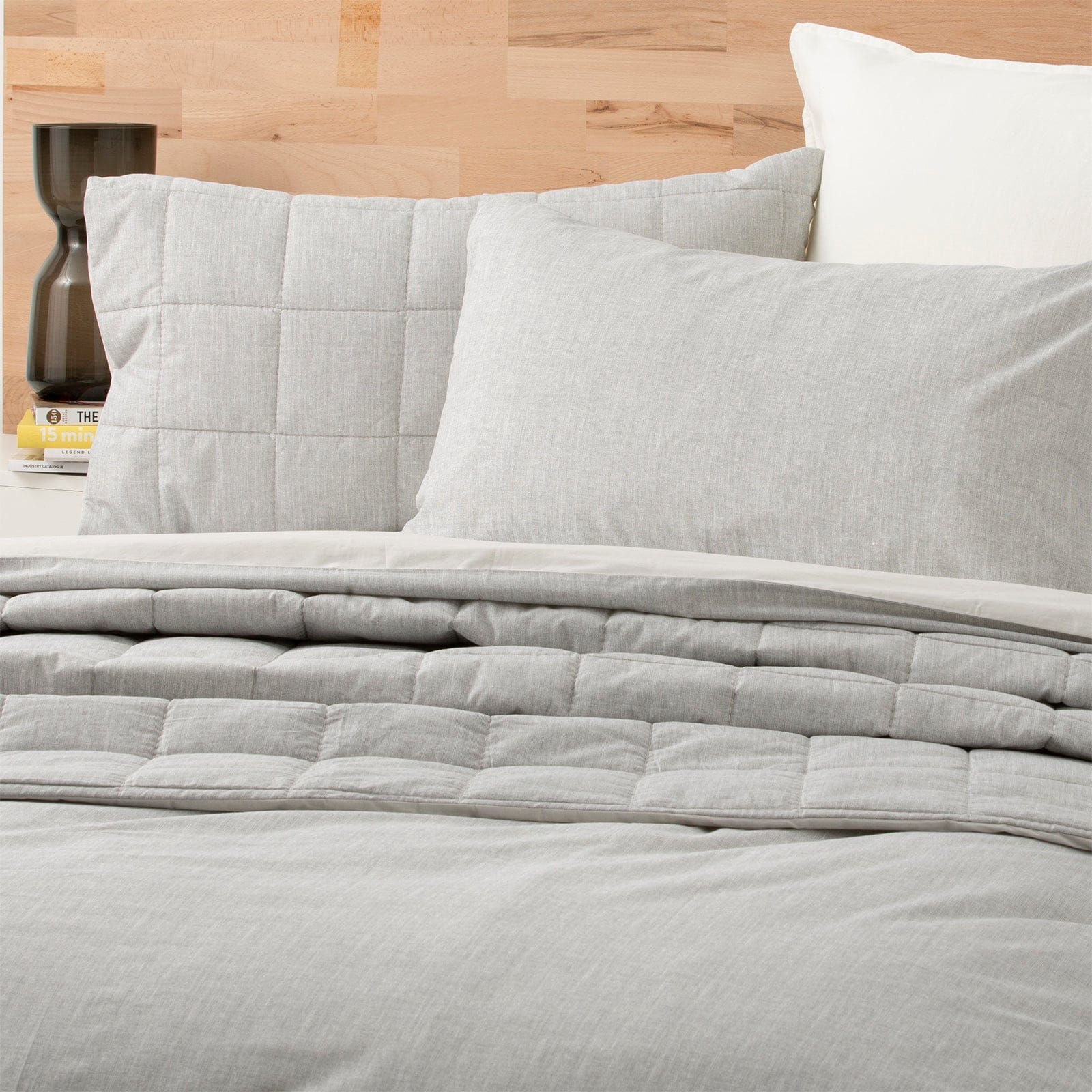 Renee Taylor Quilt Cover Chambray Washed Cotton Quilt cover Set - Castlerock