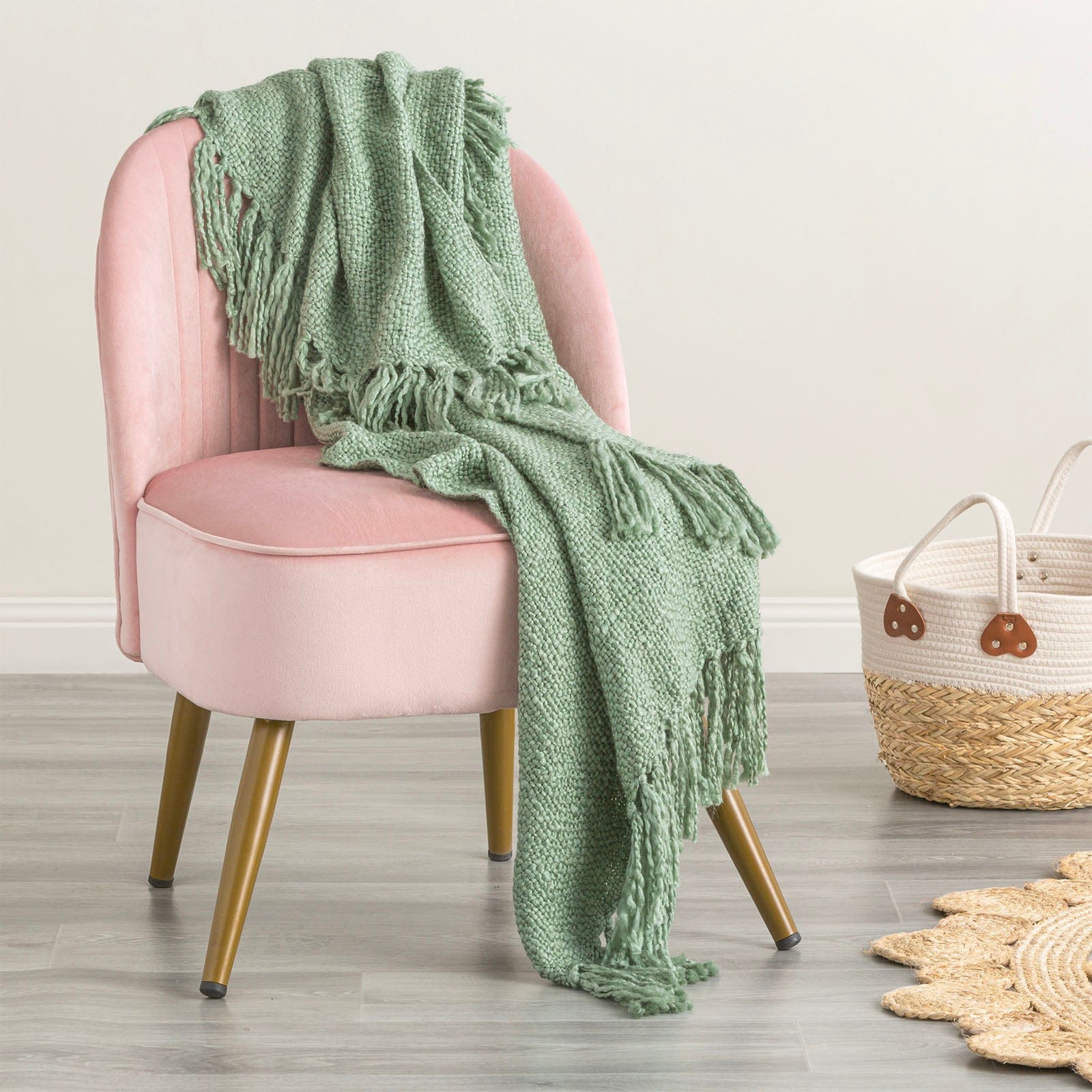 Renee Taylor Blanket Crystal 100% Acrylic Throw 130 x 170 Cms Juniper
