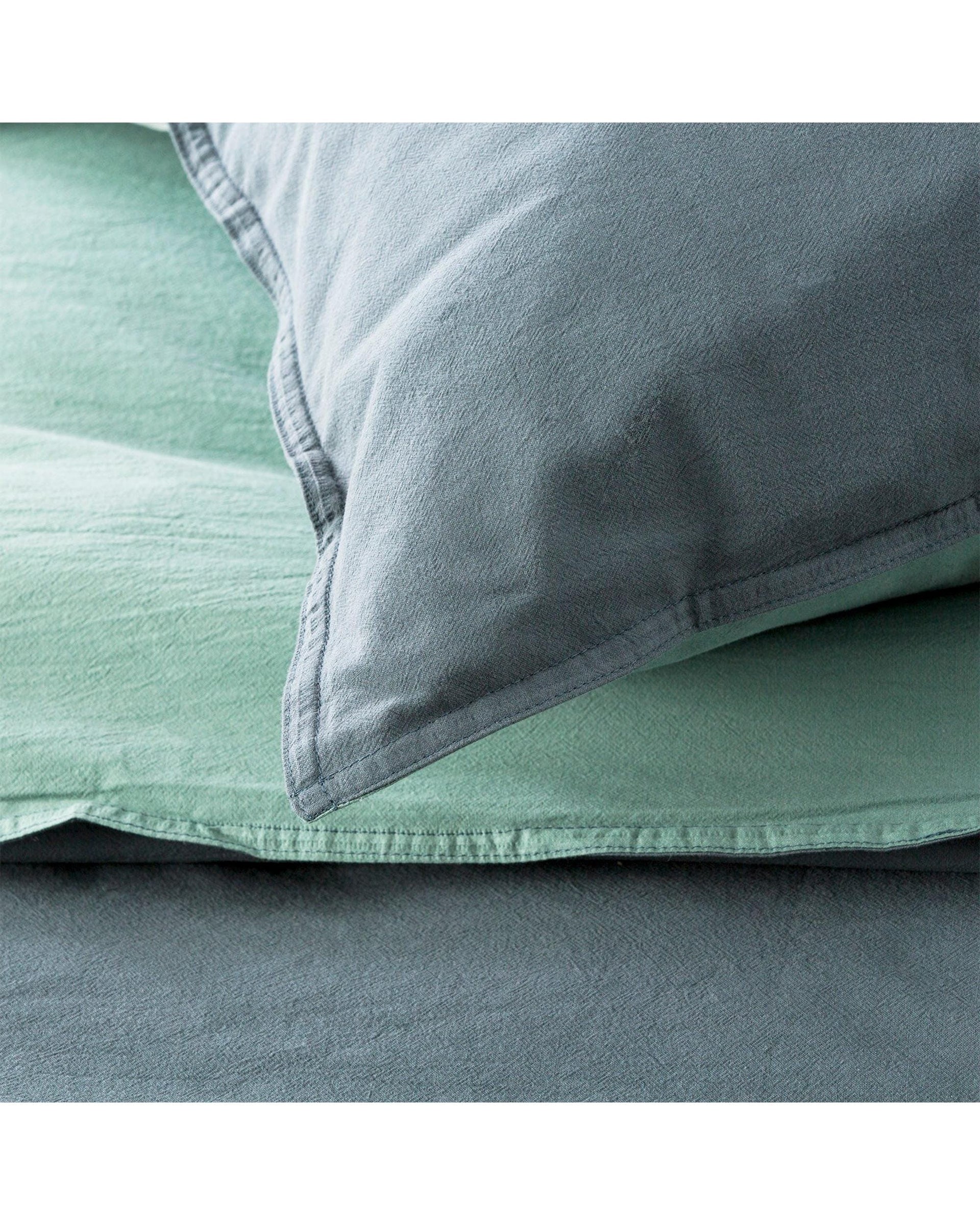 Renee Taylor Quilt Cover Essentials Vintage stone washed reversible Quilt Cover Set - Mineral