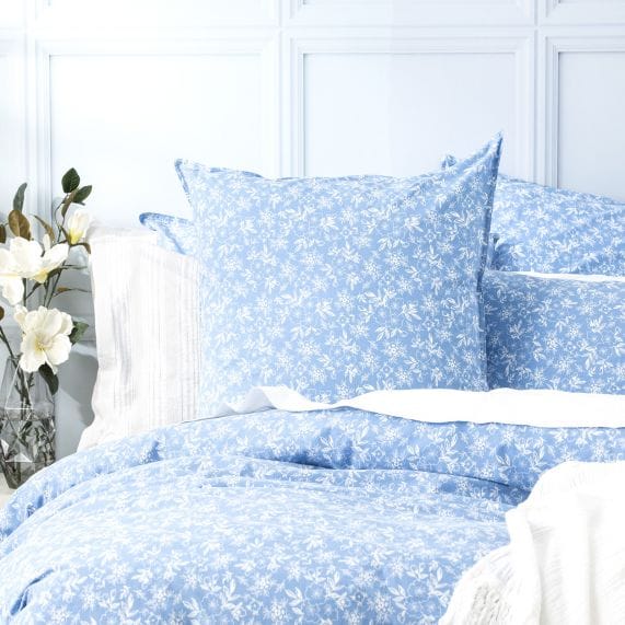Renee Taylor Quilt Cover European Vintage Washed Printed Cotton Quilt Cover Set - Ditsy Sky