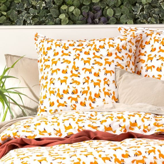 Renee Taylor Quilt Cover European Vintage Washed Printed Cotton Quilt Cover Set - Fox