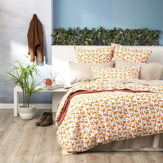 Renee Taylor Quilt Cover European Vintage Washed Printed Cotton Quilt Cover Set - Fox