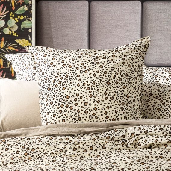 Renee Taylor Quilt Cover European Vintage Washed Printed Cotton Quilt Cover Set - Leopard