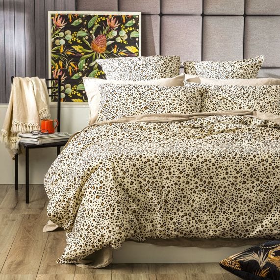 Renee Taylor Quilt Cover European Vintage Washed Printed Cotton Quilt Cover Set - Leopard