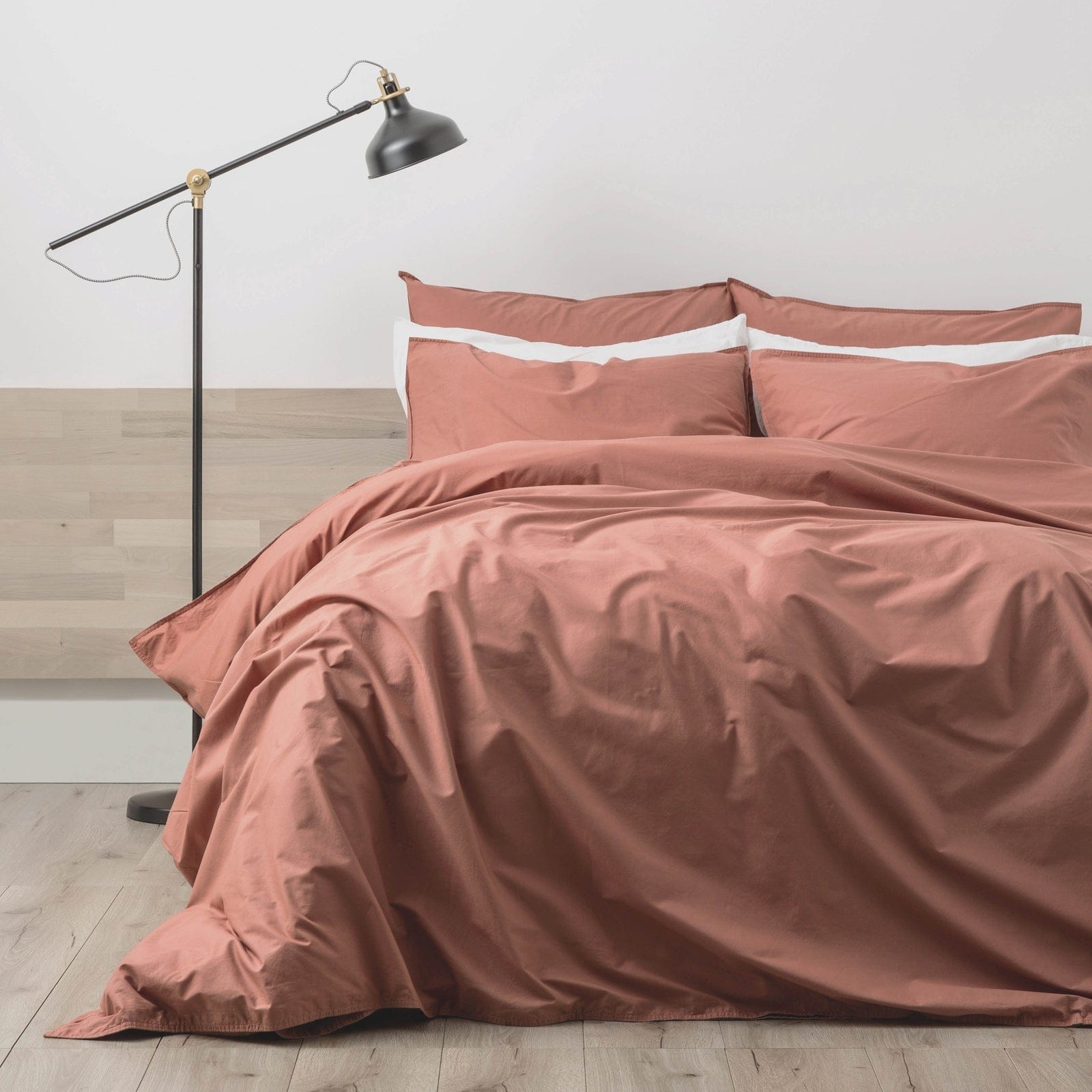 Renee Taylor Quilt Cover Helena Vintage Stone washed Quilt Cover Set - Redwood