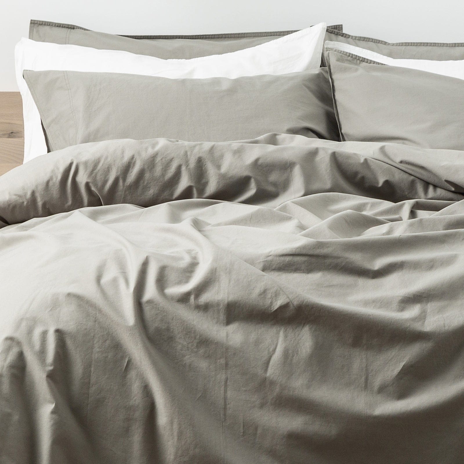 Renee Taylor Quilt Cover Lorimer 300TC Stone washed Quilt Cover Set - Moon Mist