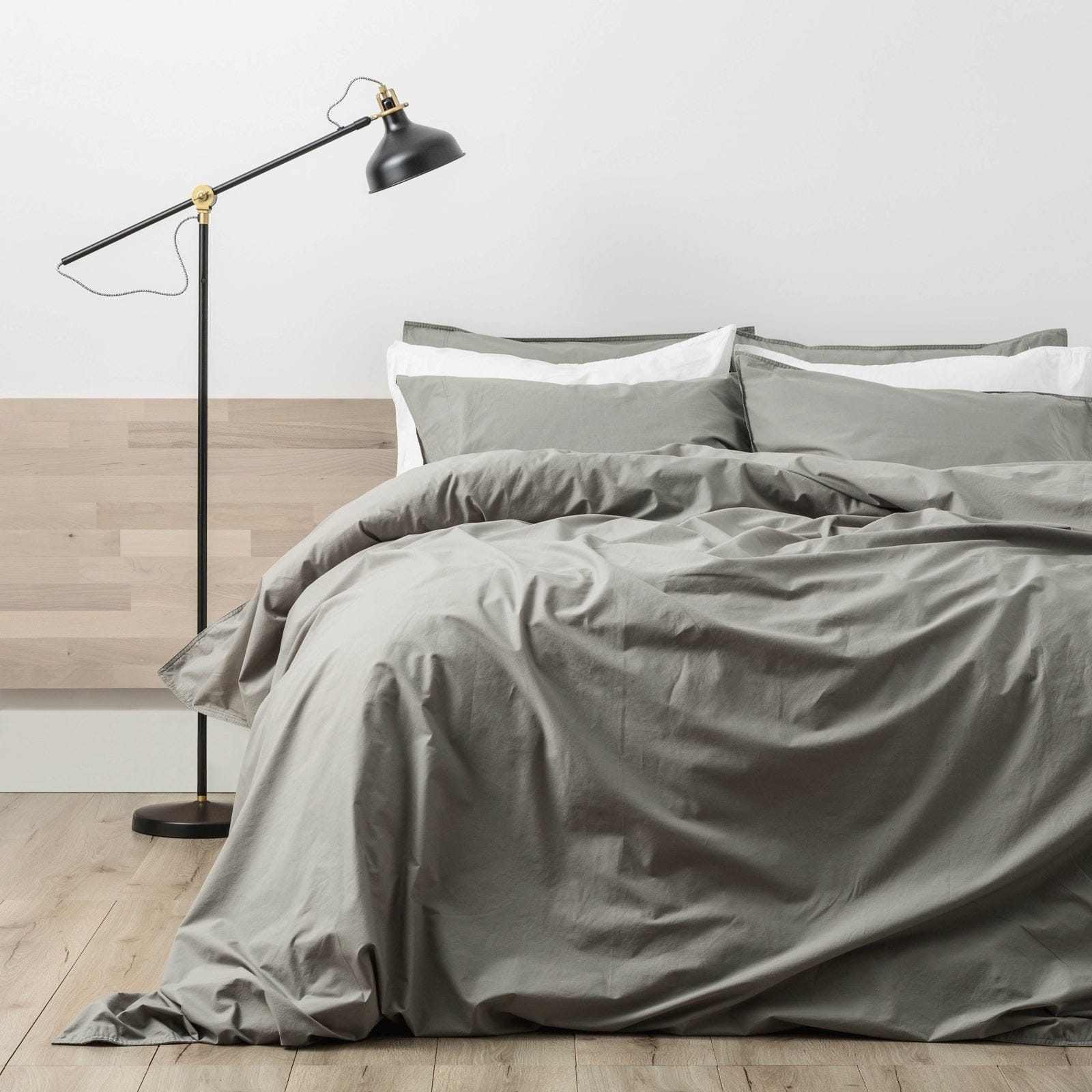 Renee Taylor Quilt Cover Lorimer 300TC Stone washed Quilt Cover Set - Moon Mist
