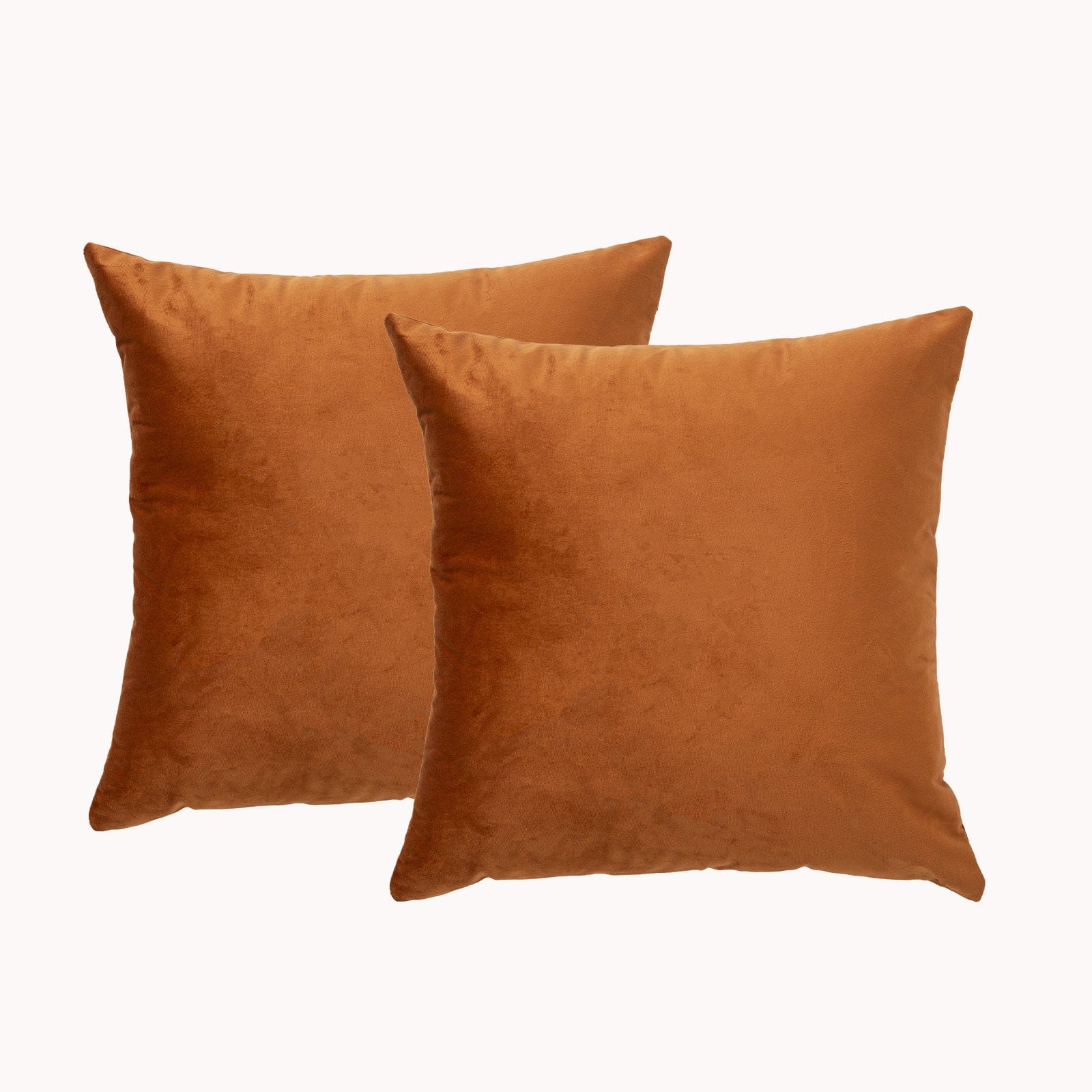 Renee Taylor Cushion Poly Velvet Printed Cushion filled 50 x 50 Cms  Auburn- Twin Pack