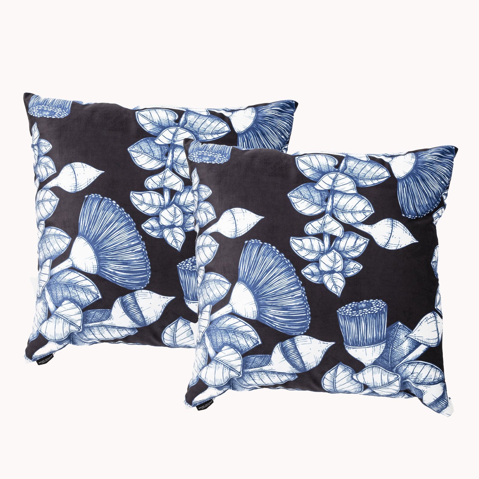 Renee Taylor Cushion Poly Velvet Printed Cushion filled 50 x 50 Cms  Bush Land- Twin Pack