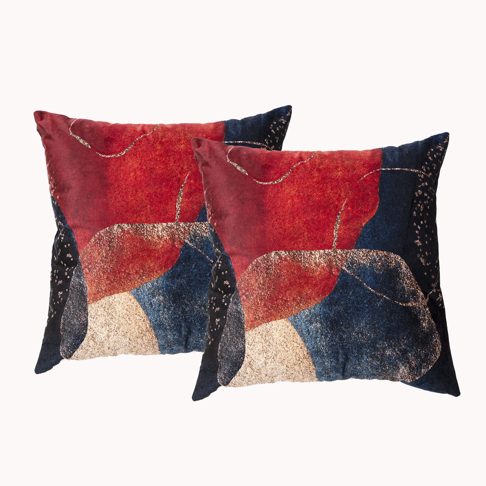 Renee Taylor Cushion Poly Velvet Printed Cushion filled 50 x 50 Cms  Canvas- Twin Pack