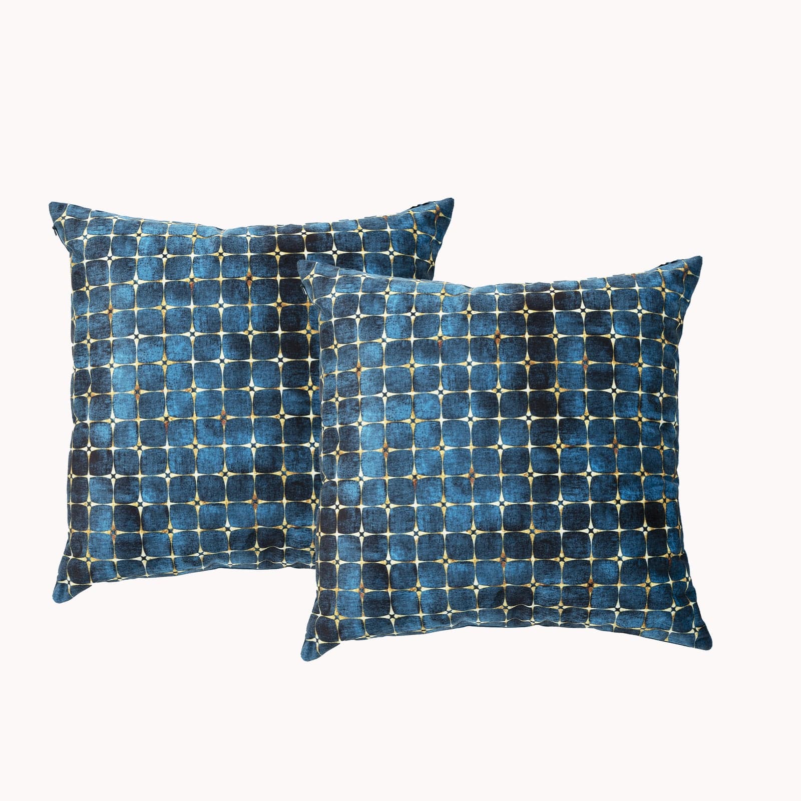 Renee Taylor Cushion Poly Velvet Printed Cushion filled 50 x 50 Cms  Cubic- Twin Pack