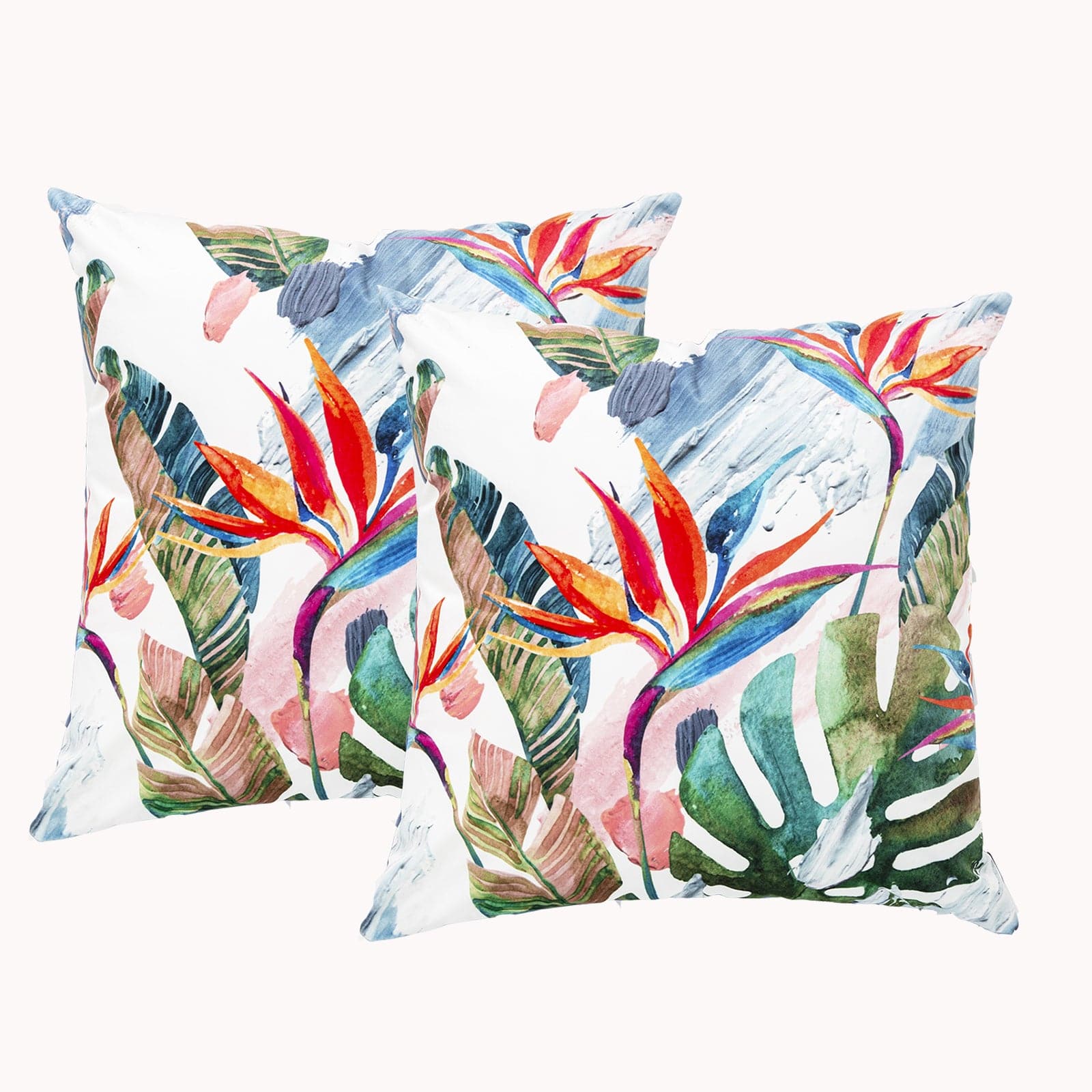 Renee Taylor Cushion Poly Velvet Printed Cushion filled 50 x 50 Cms  Paradise- Twin Pack