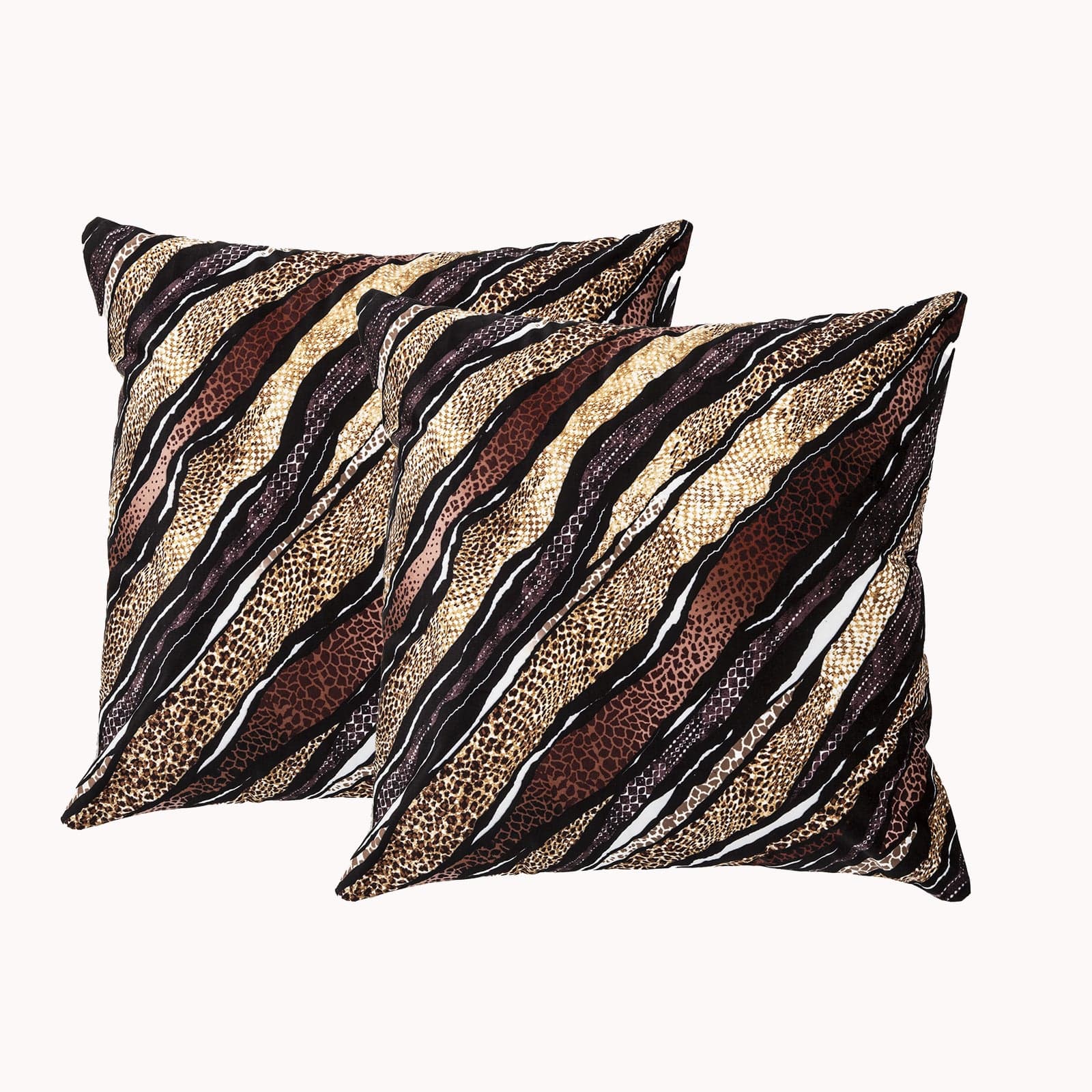 Renee Taylor Cushion Poly Velvet Printed Cushion filled 50 x 50 Cms  Skin- Twin Pack