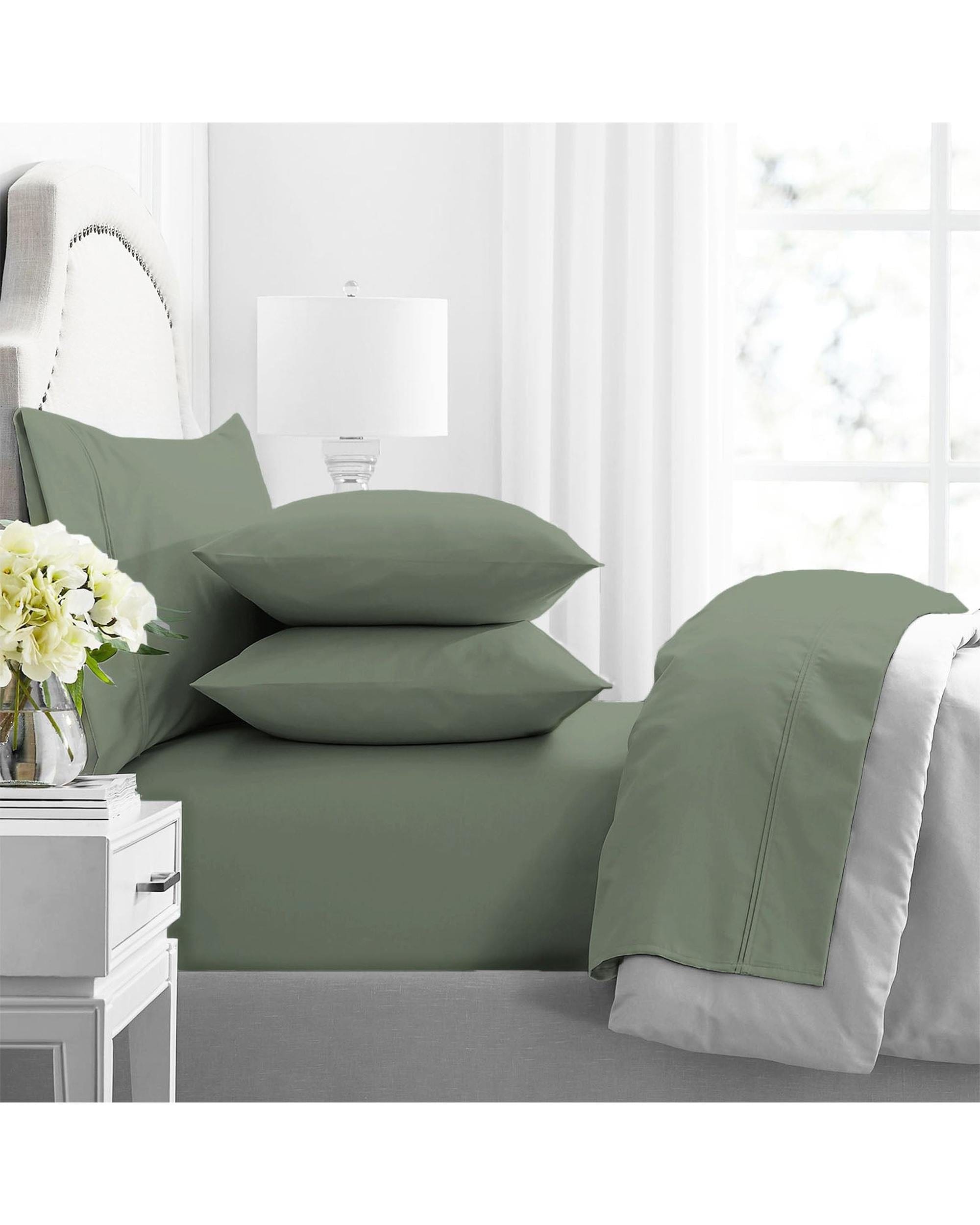 Renee Taylor Bed Sheets Premium 1000 Thread count Egyptian Cotton sheet sets - Juniper