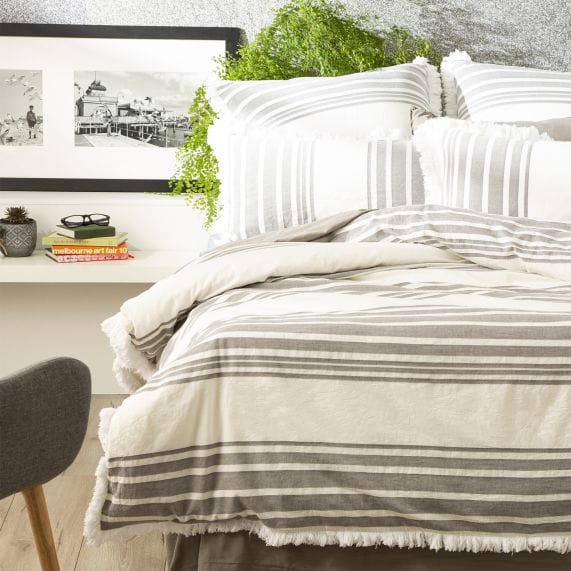 Renee Taylor Quilt Cover Yarn Dyed Vintage Washed Cotton Quilt Cover Set - Sierra