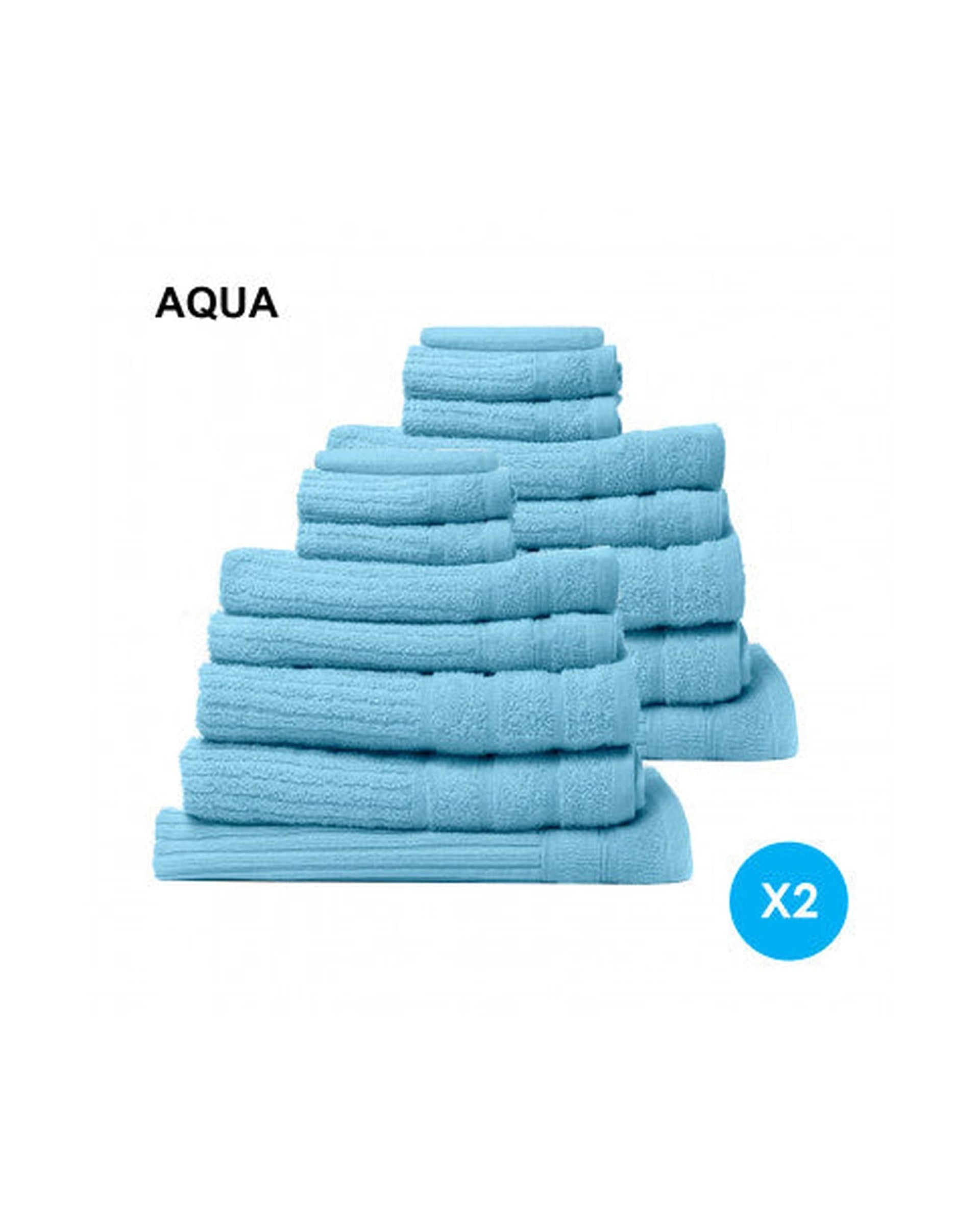 Royal Comfort Bathroom Towel Sets Aqua Royal Comfort 16 Piece Egyptian Cotton Eden Towel Set 600GSM