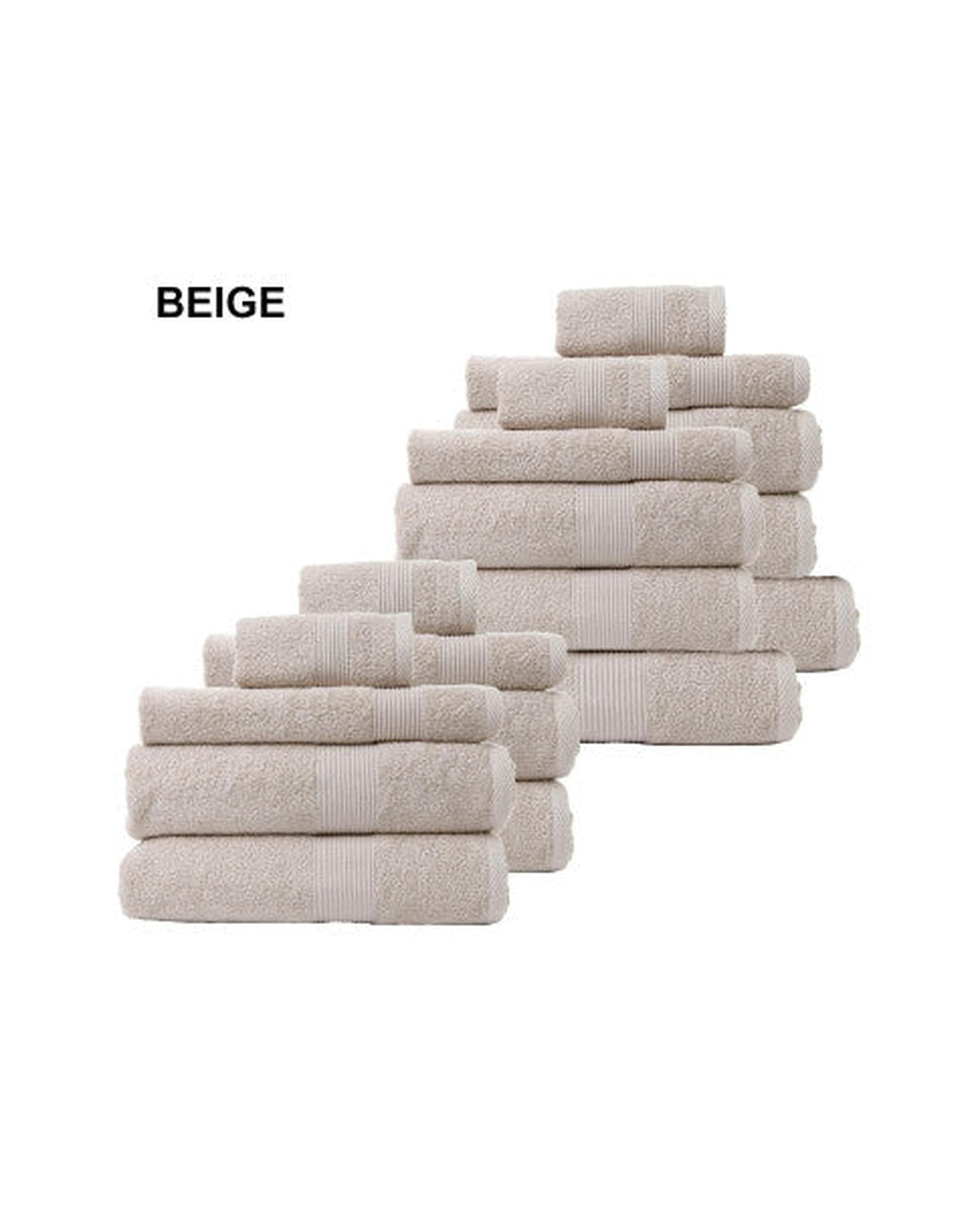 Royal Comfort Bathroom Towel Sets Beige Royal Comfort 18 Piece Cotton Bamboo Towel Bundle Set 450GSM