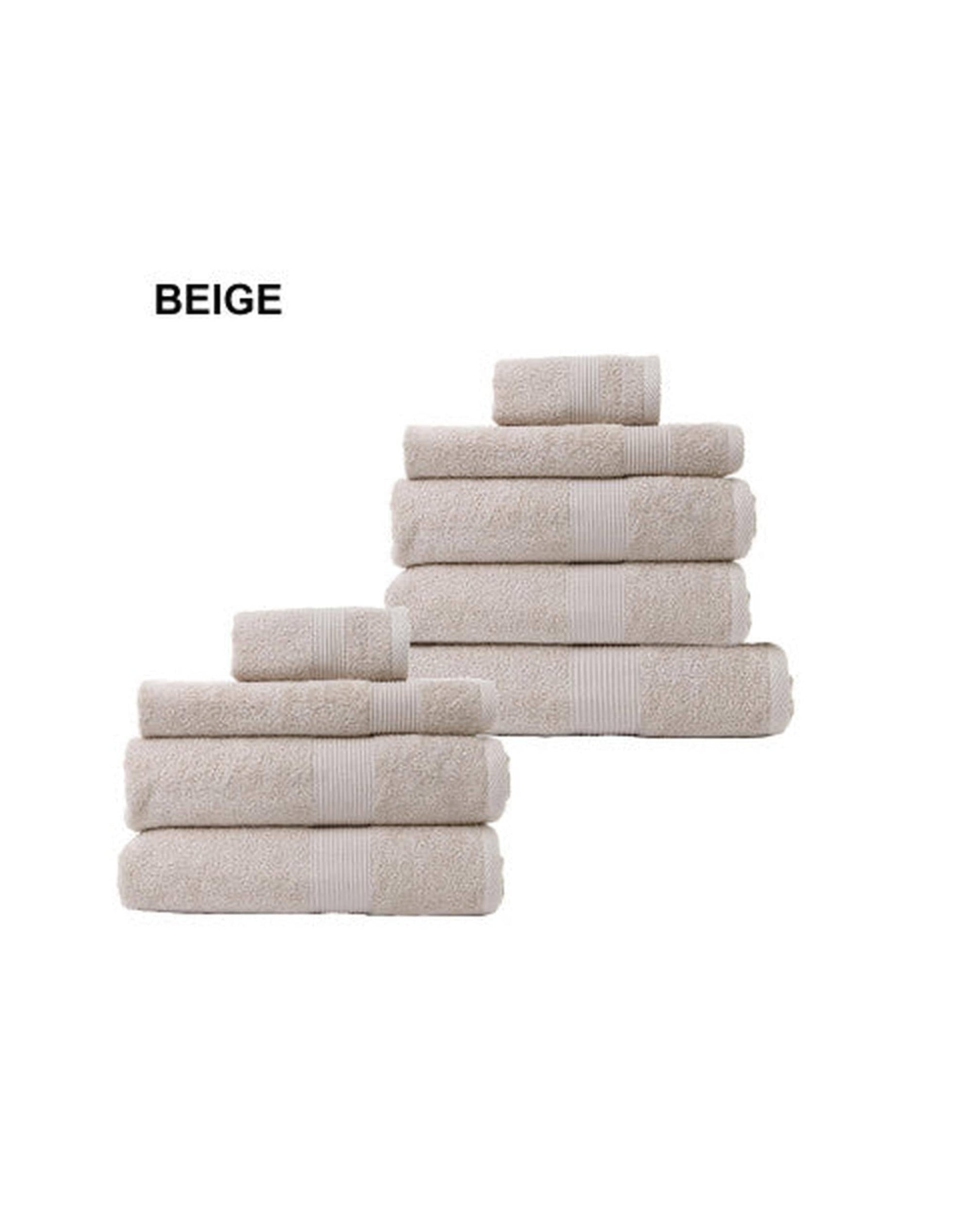 Royal Comfort Bathroom Towel Sets Beige Royal Comfort 9 Piece Cotton Bamboo Towel Bundle Set 450GSM
