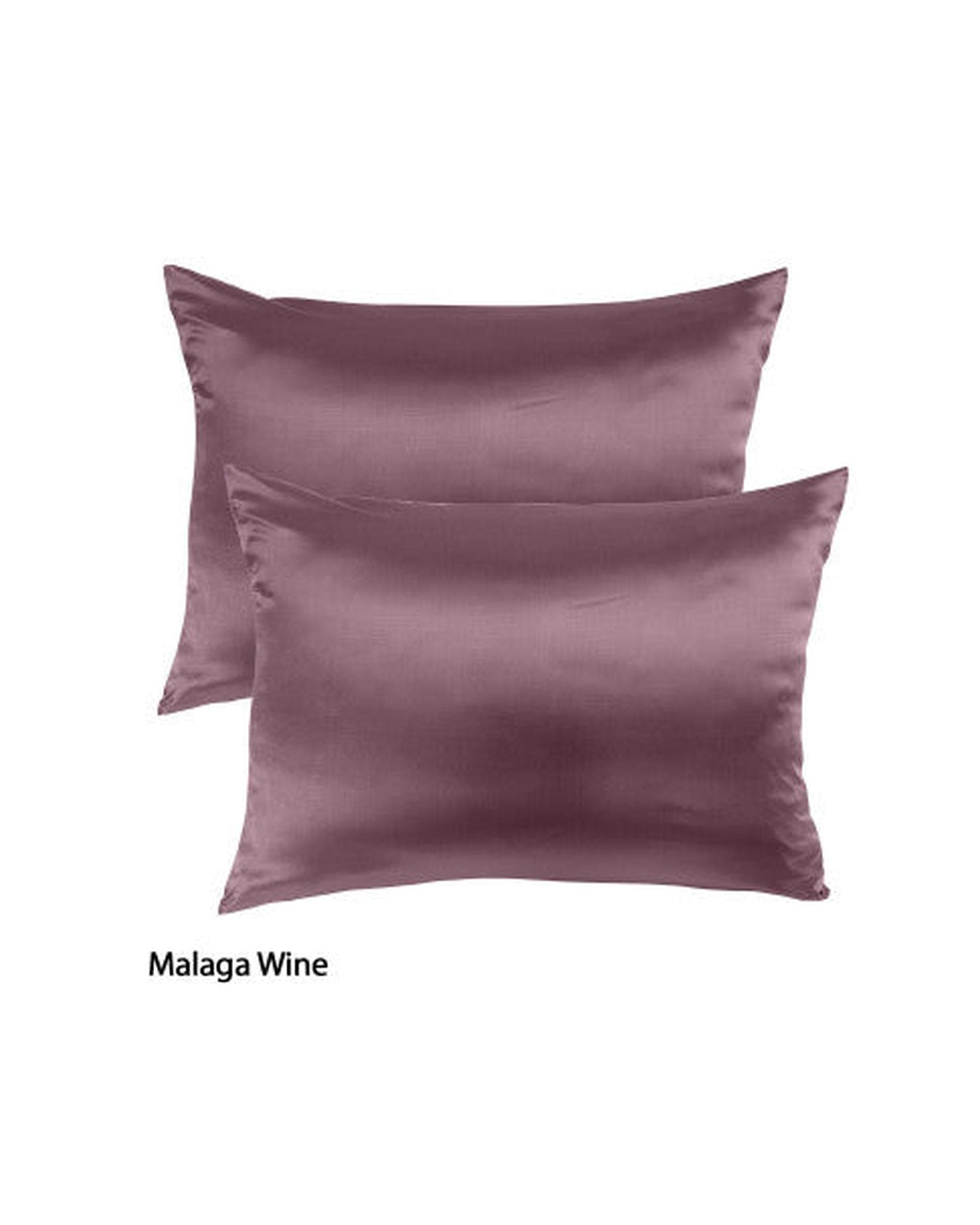 Royal Comfort Pillowcase Malaga Wine Royal Comfort Mulberry Soft Silk Hypoallergenic Pillowcase Twin Pack 51 x 76cm 51 x 76 cm - 7 Colours