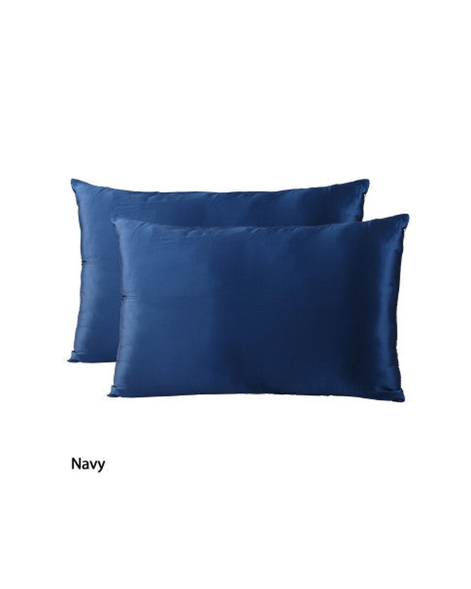 Royal Comfort Pillowcase Navy Royal Comfort Mulberry Soft Silk Hypoallergenic Pillowcase Twin Pack 51 x 76cm 51 x 76 cm - 7 Colours