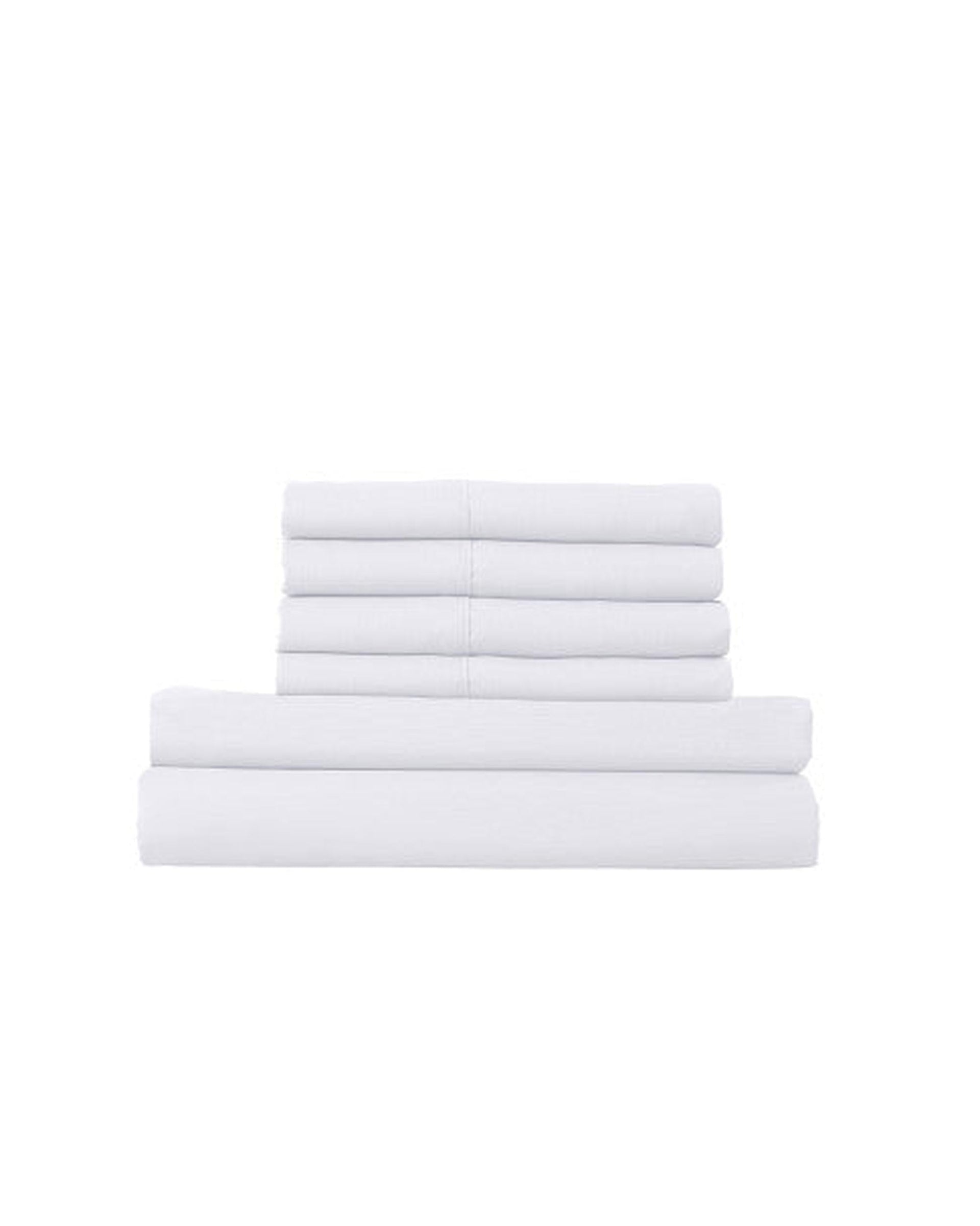 Royal Comfort Quilt Cover Royal Comfort 1500 Thread Count 6 Piece Cotton Rich Bedroom Collection Set - WHITE