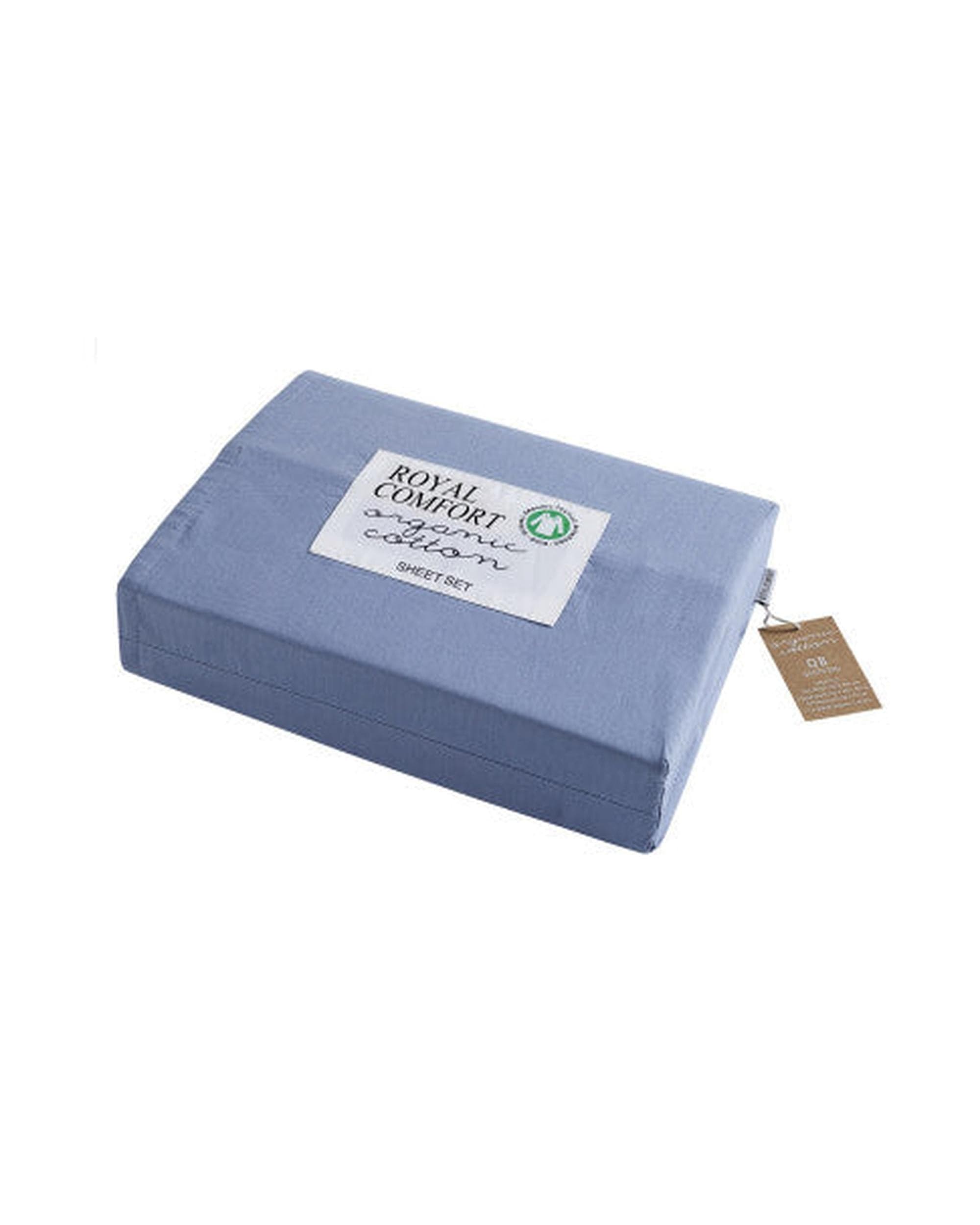 Royal Comfort Bed Sheets Royal Comfort 250TC Organic 100% Cotton Sheet Set 4 Piece Luxury Hotel Style - INDIGO