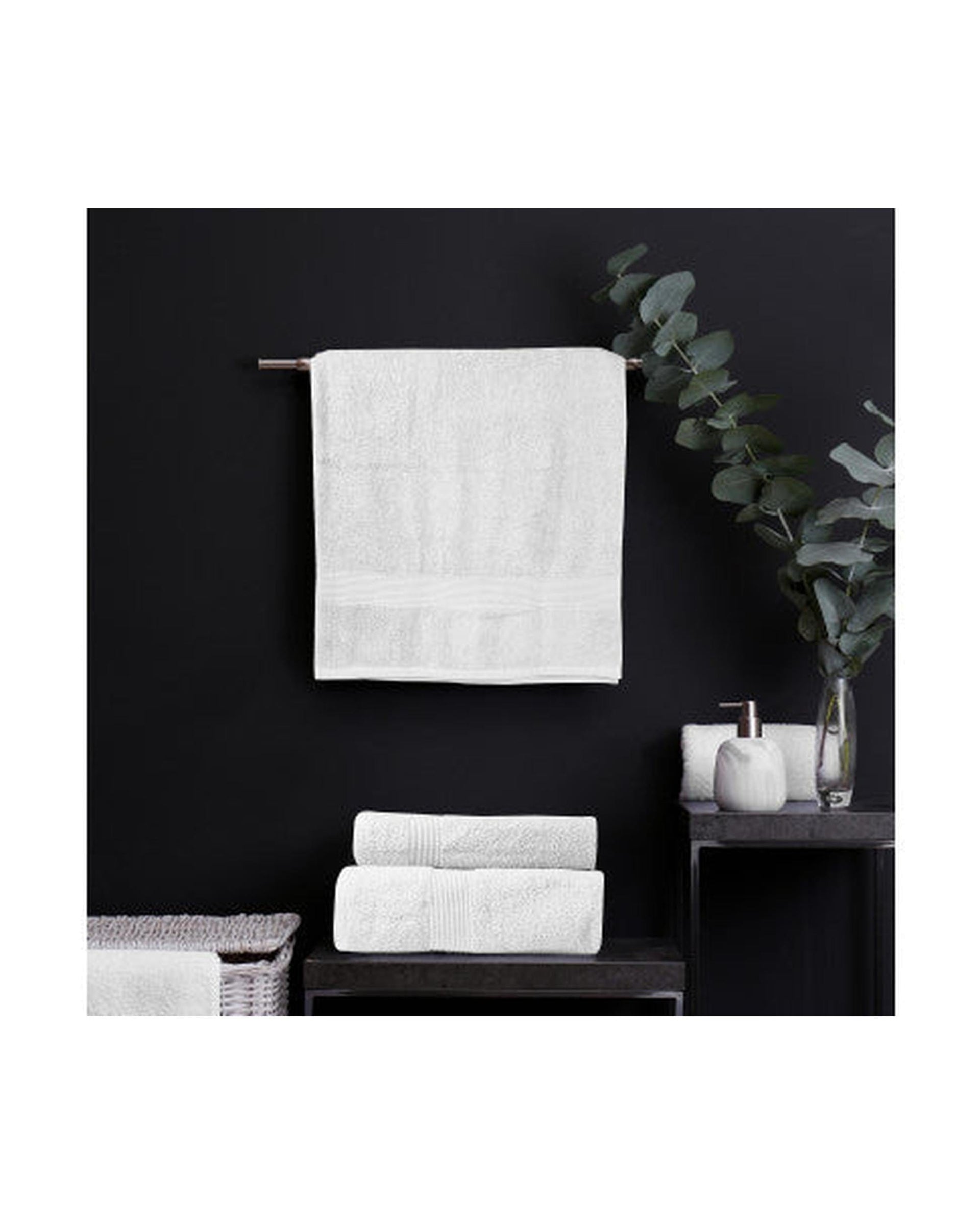 Royal Comfort Bathroom Towel Sets Royal Comfort 4 Piece Cotton Bamboo Towel Set 450GSM Luxurious Absorbent Plush White