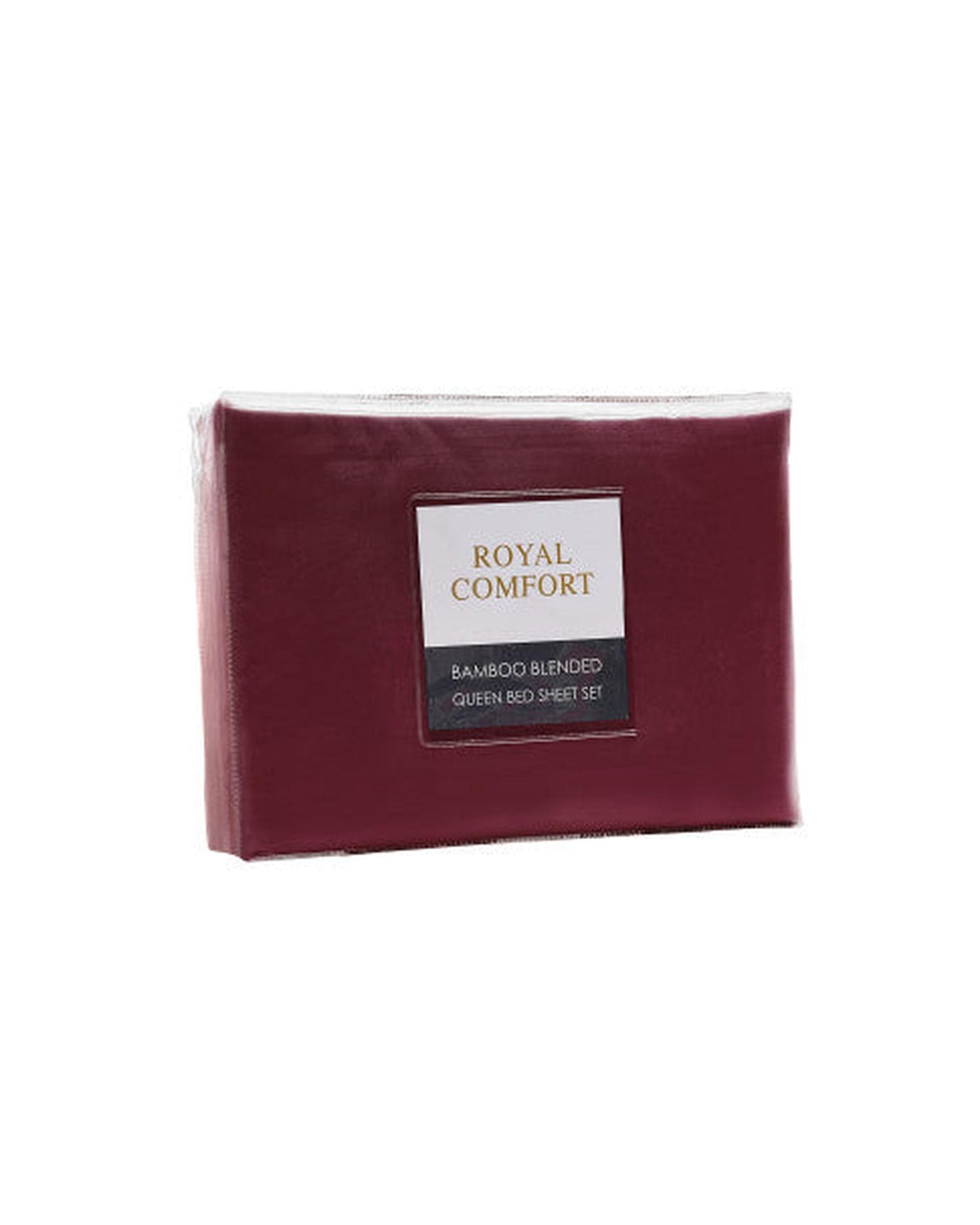 Royal Comfort Bed Sheets Royal Comfort Bamboo Blended Sheet & Pillowcases Set 1000TC Ultra Soft Bedding - MALAGA WINE