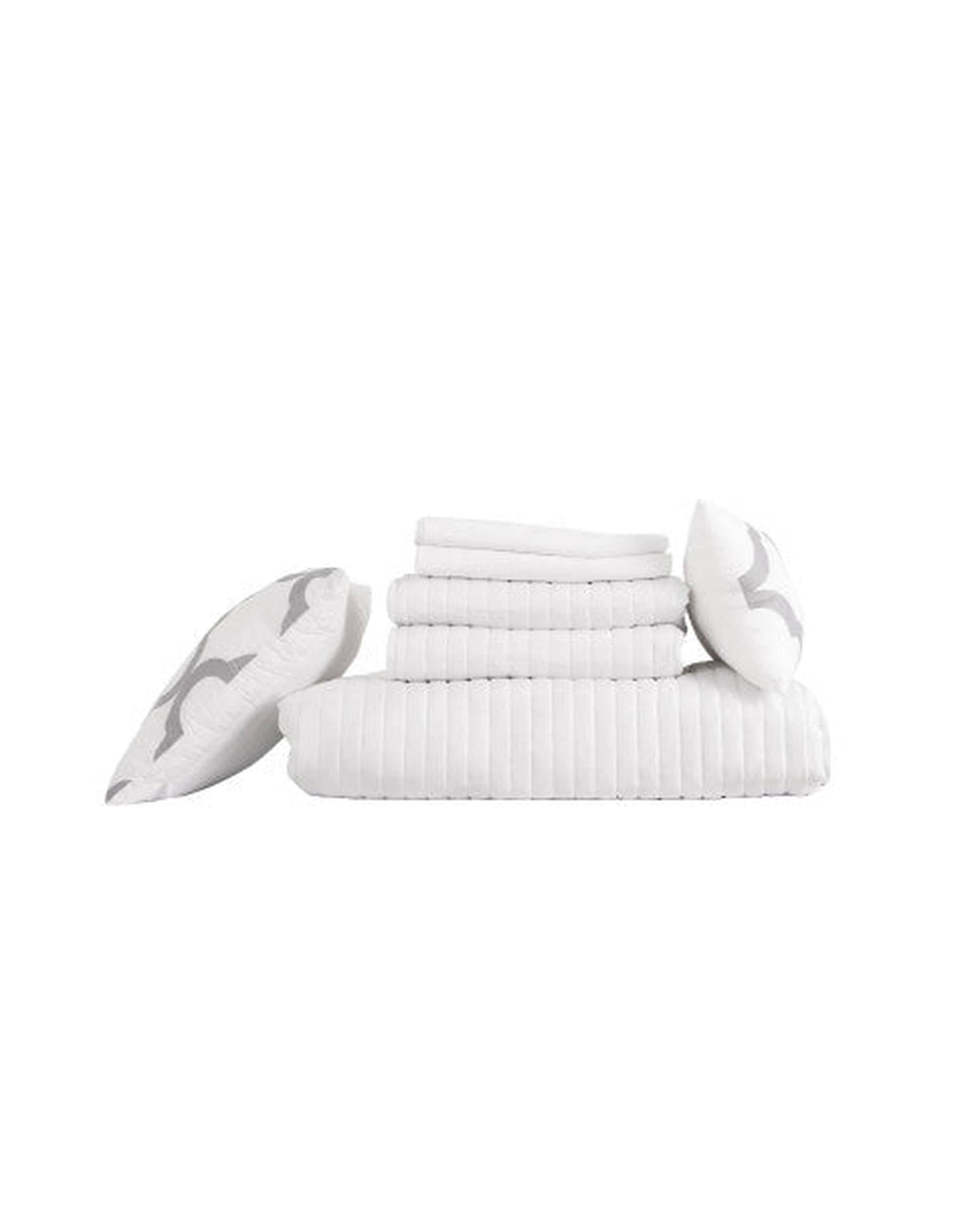 Royal Comfort Comforter Royal Comfort Bamboo Cooling Reversible 7 Piece Comforter Set Bedspread - White