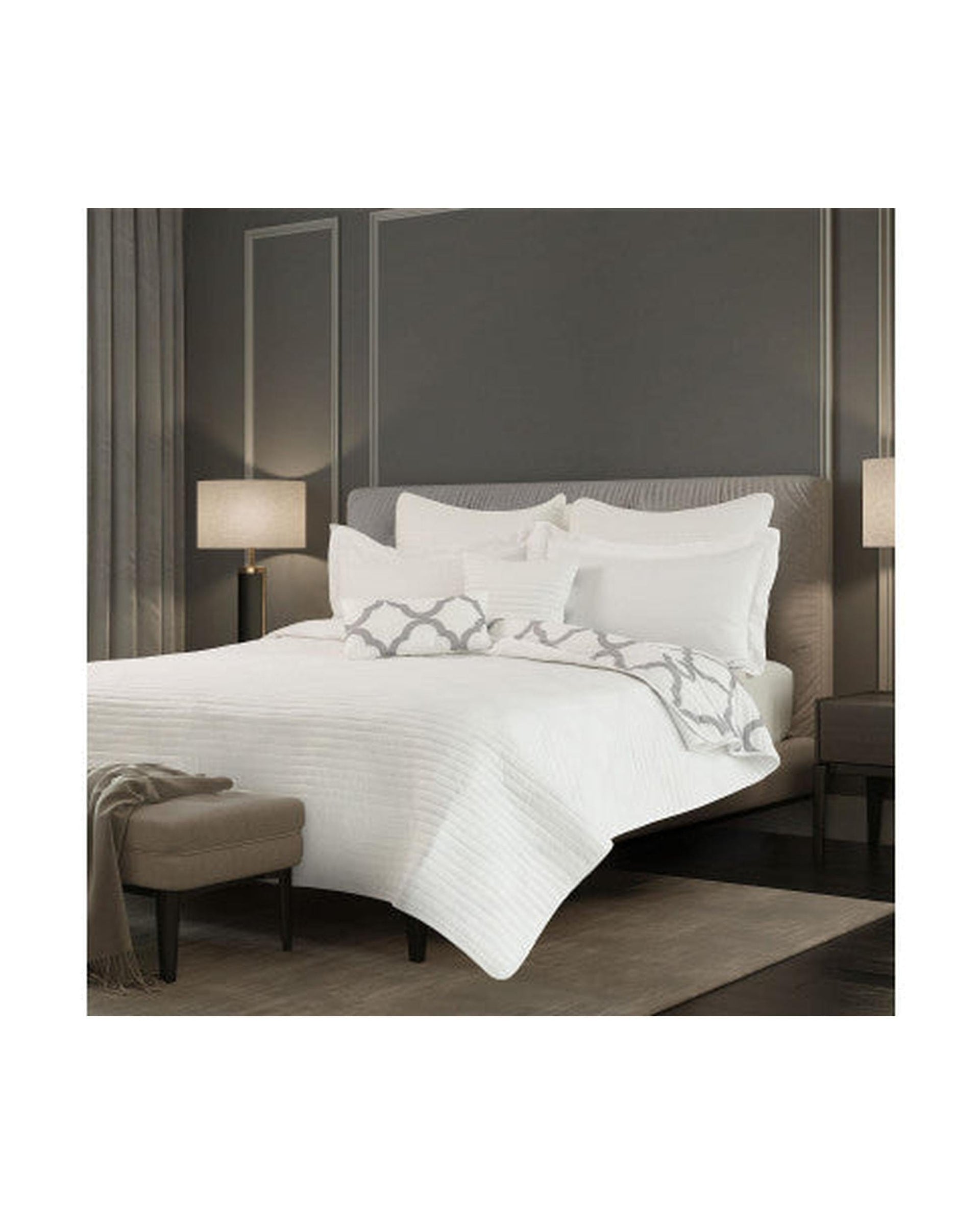 Royal Comfort Comforter Royal Comfort Bamboo Cooling Reversible 7 Piece Comforter Set Bedspread - White