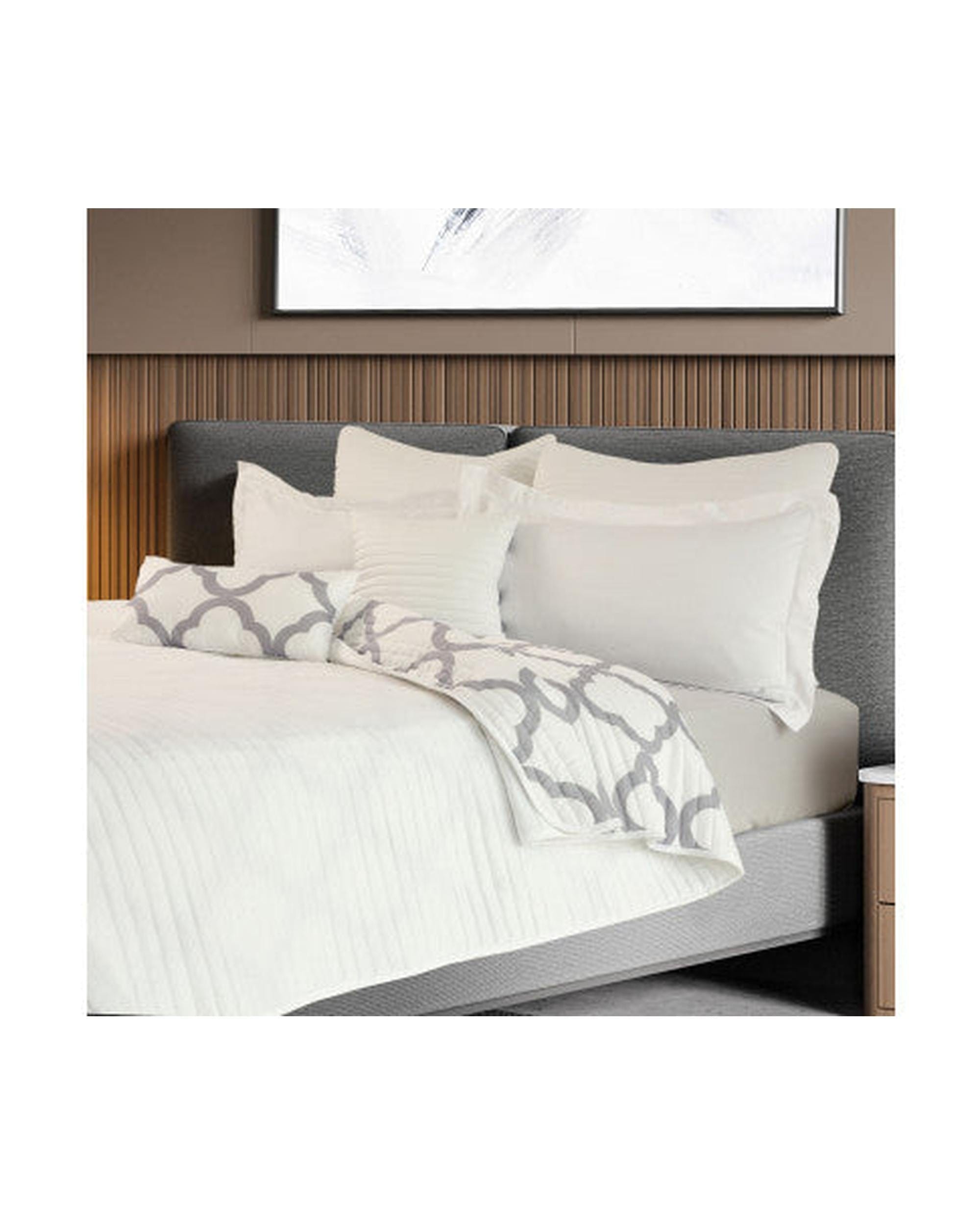 Royal Comfort Comforter Royal Comfort Bamboo Cooling Reversible 7 Piece Comforter Set Bedspread - White