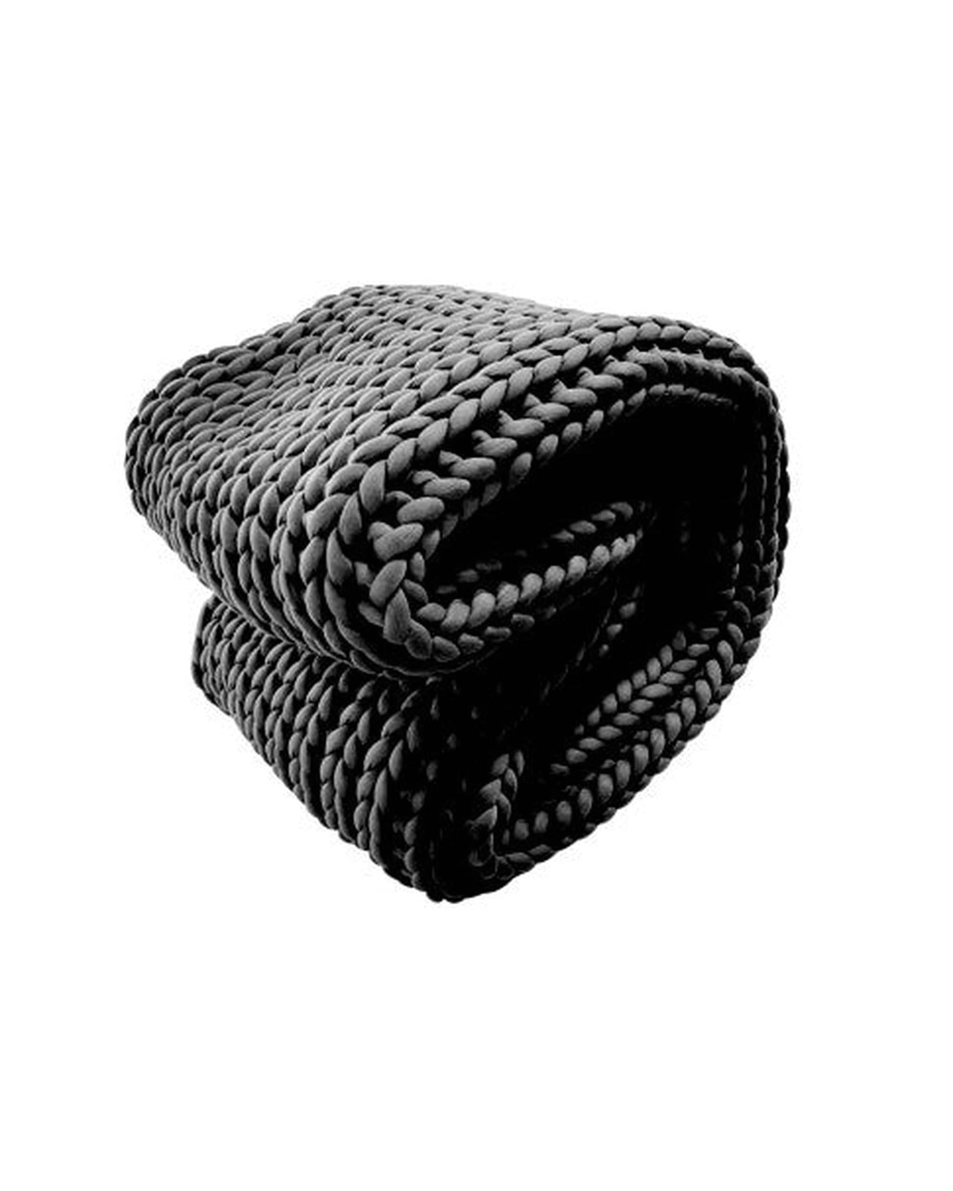 Royal Comfort Blanket Royal Comfort Chunky Hand Knit Thick Weighted Blanket 6.3KG 203cm x 153cm - Charcoal