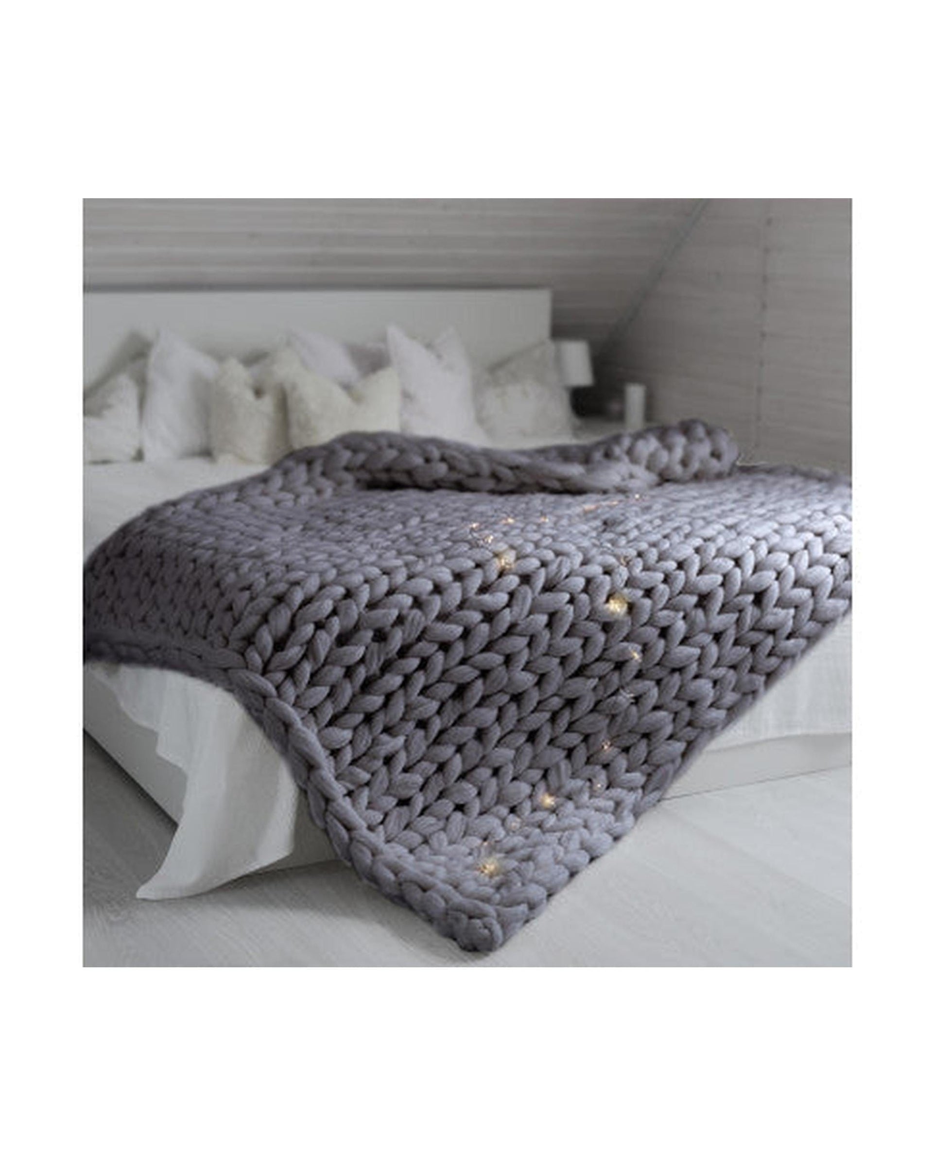 Royal Comfort Blanket Royal Comfort Chunky Hand Knit Thick Weighted Blanket 6.3KG 203cm x 153cm - Grey